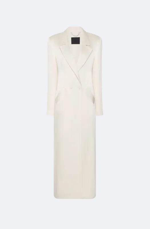 Satin Double Breasted Coat made by LAPOINTE