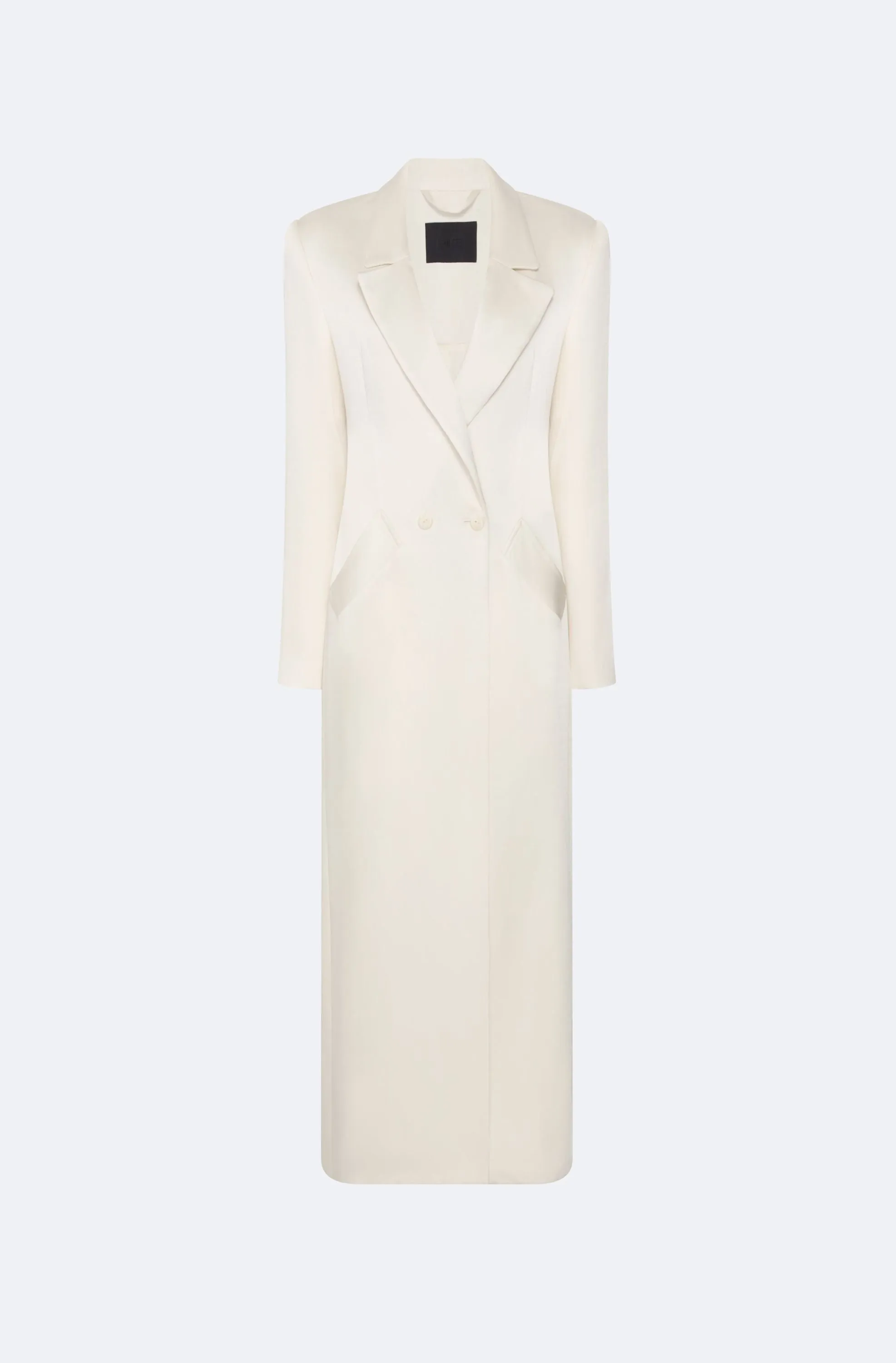 Satin Double Breasted Coat sold by LAPOINTE