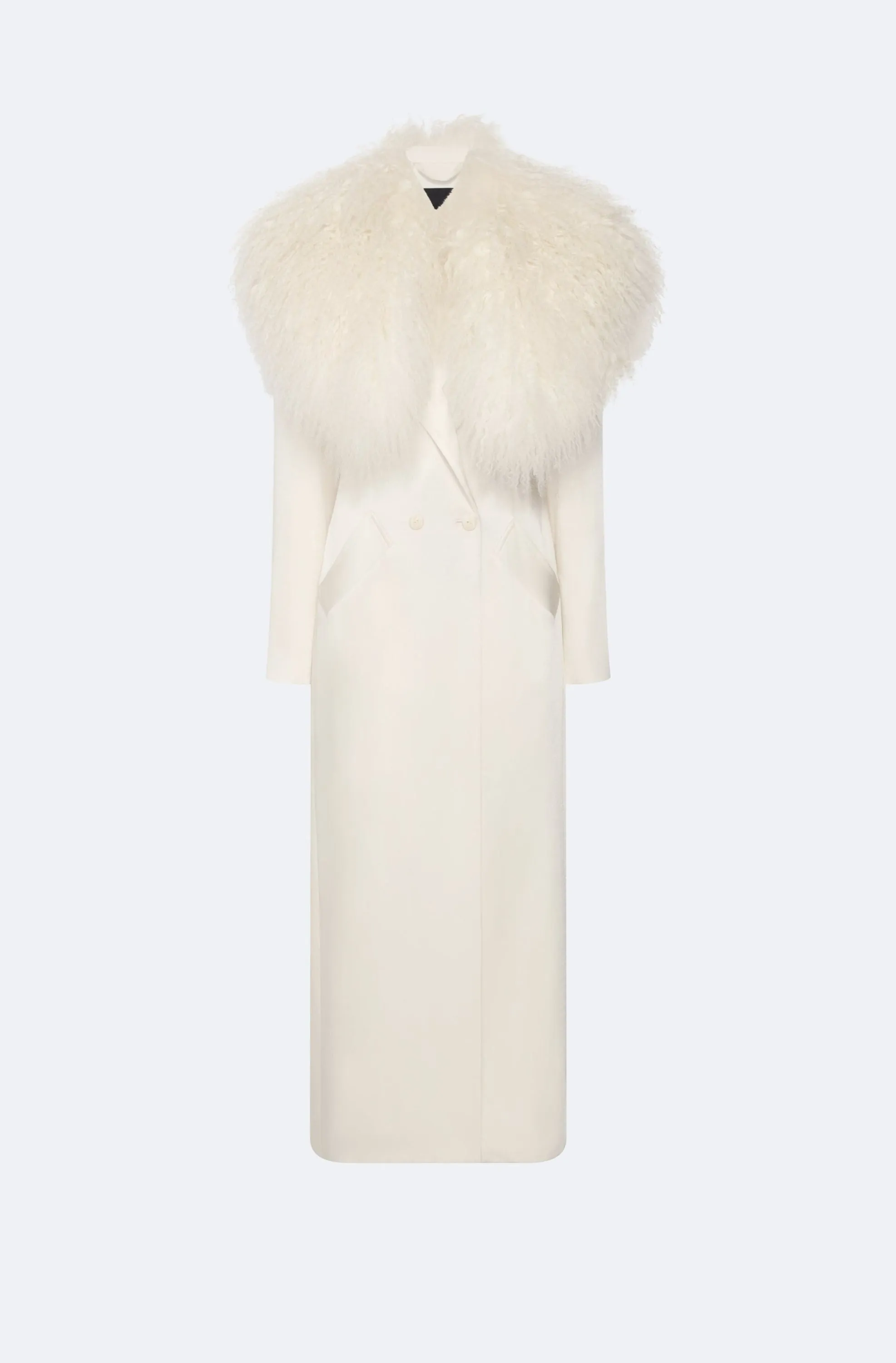 Satin Double Breasted Coat With Shearling sold by LAPOINTE product image thumbnail 2