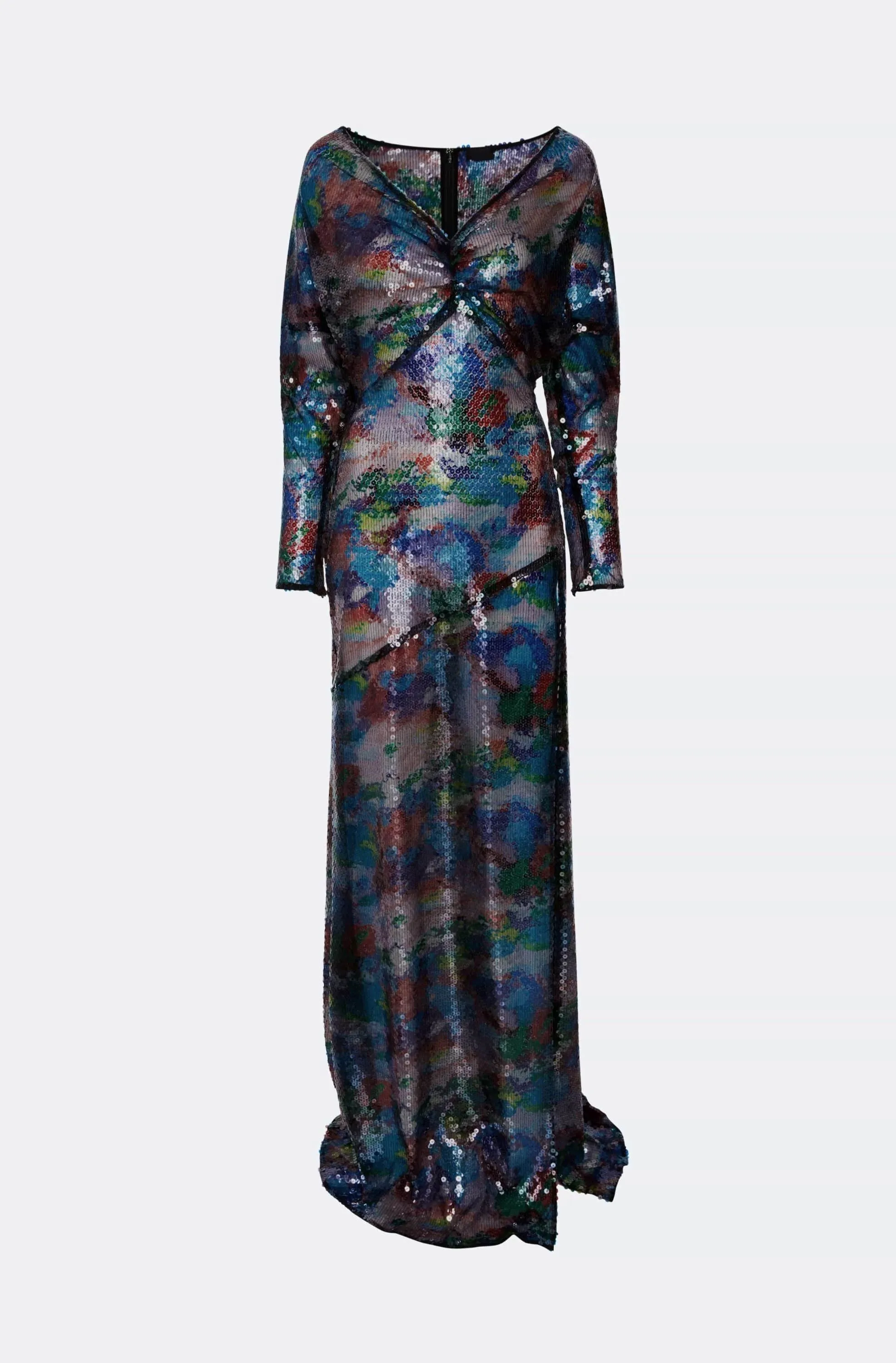 Watercolor Sequin V Neck Gown sold by LAPOINTE product image thumbnail 4
