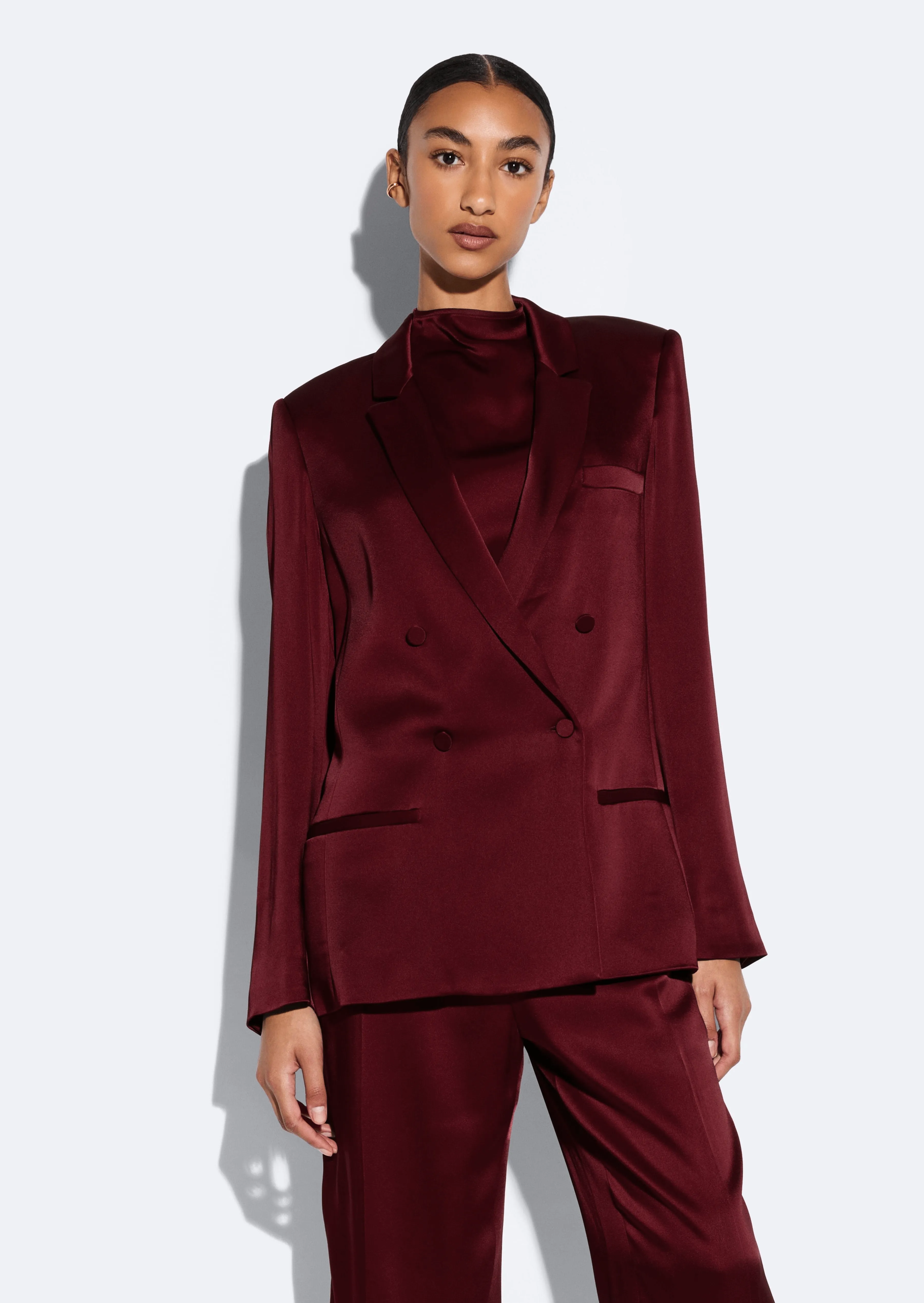Satin Double Breasted Blazer sold by LAPOINTE