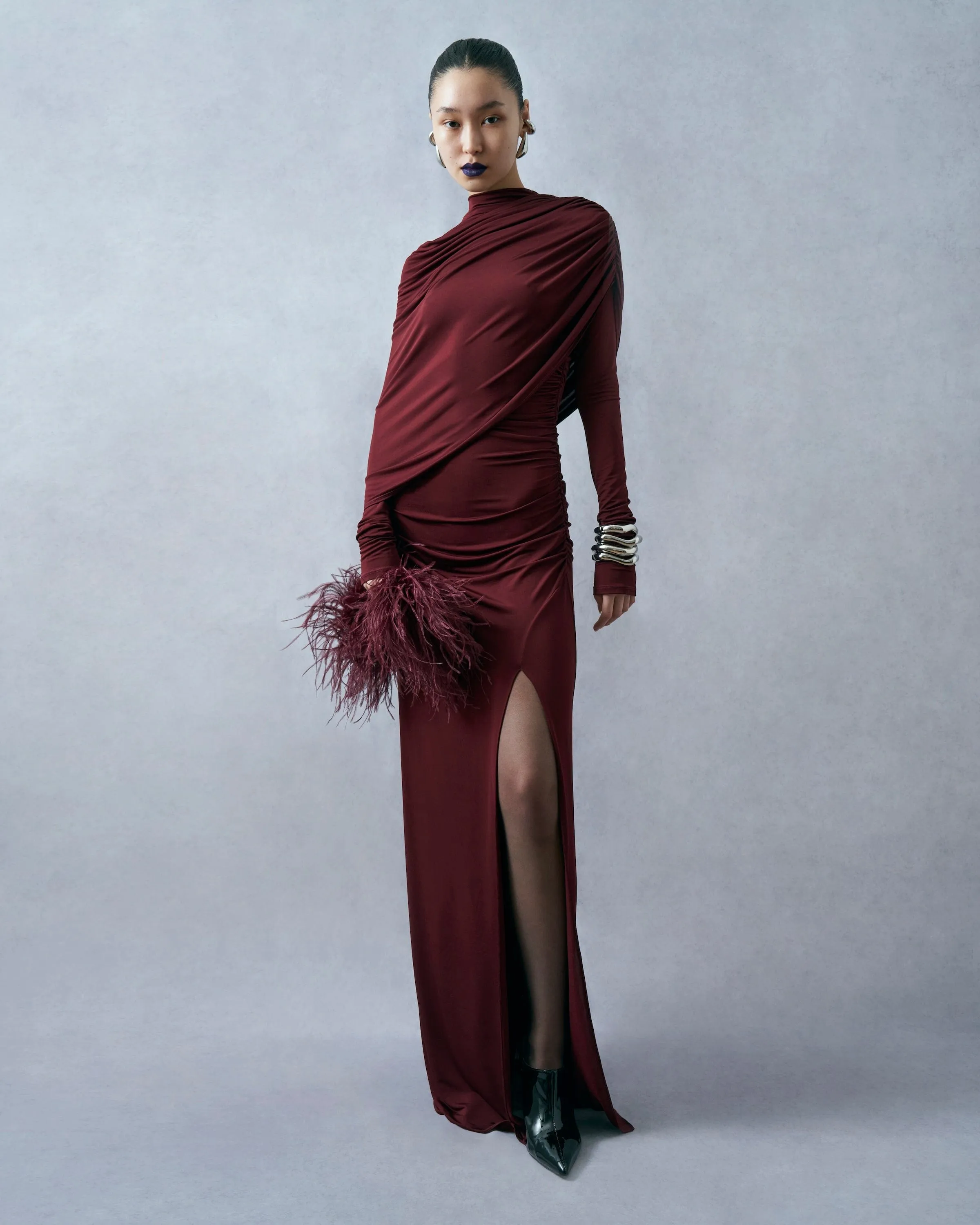 Jersey Asymmetrical Shawl Draped Gown sold by LAPOINTE product image thumbnail 4