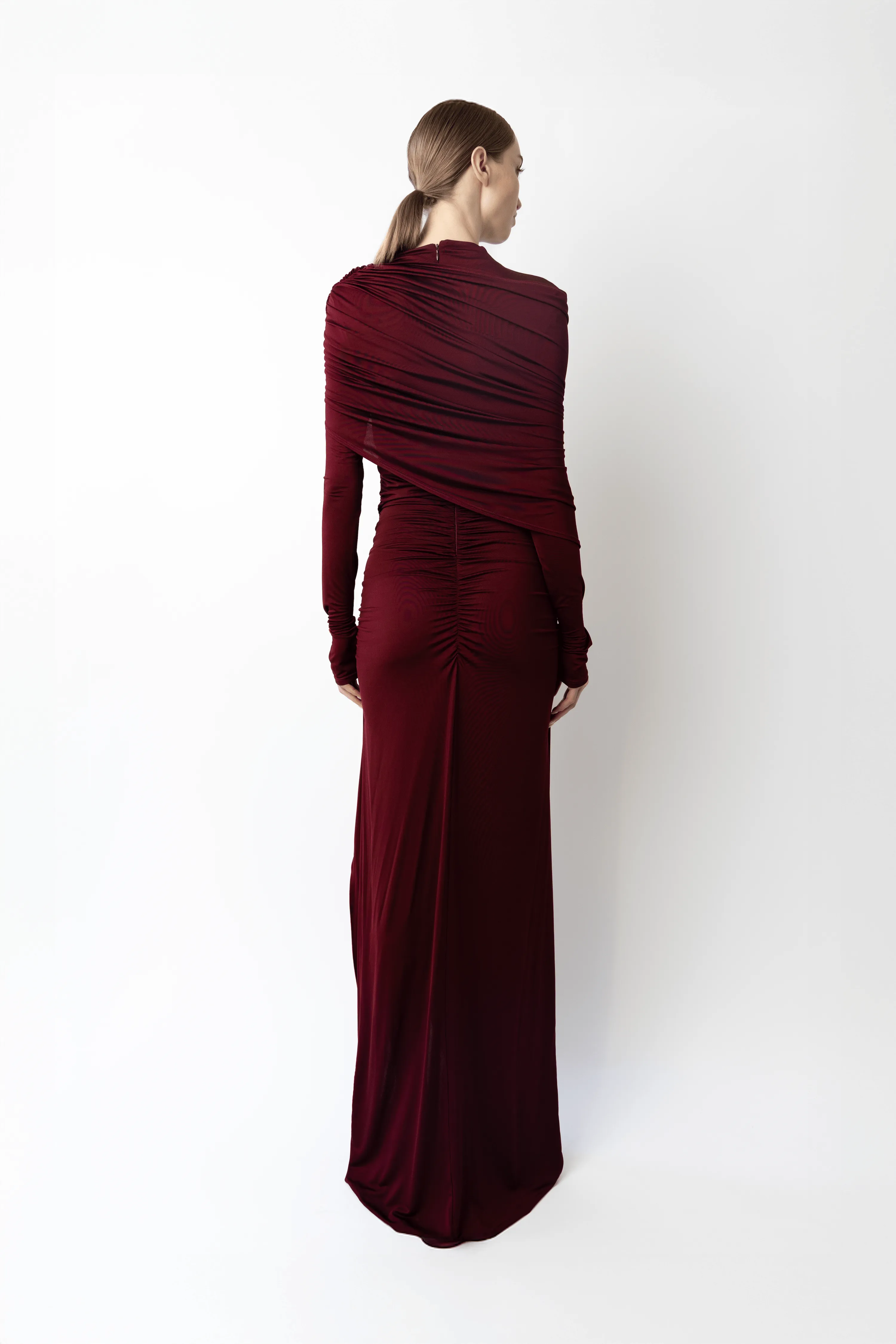 Jersey Asymmetrical Shawl Draped Gown sold by LAPOINTE product image thumbnail 2