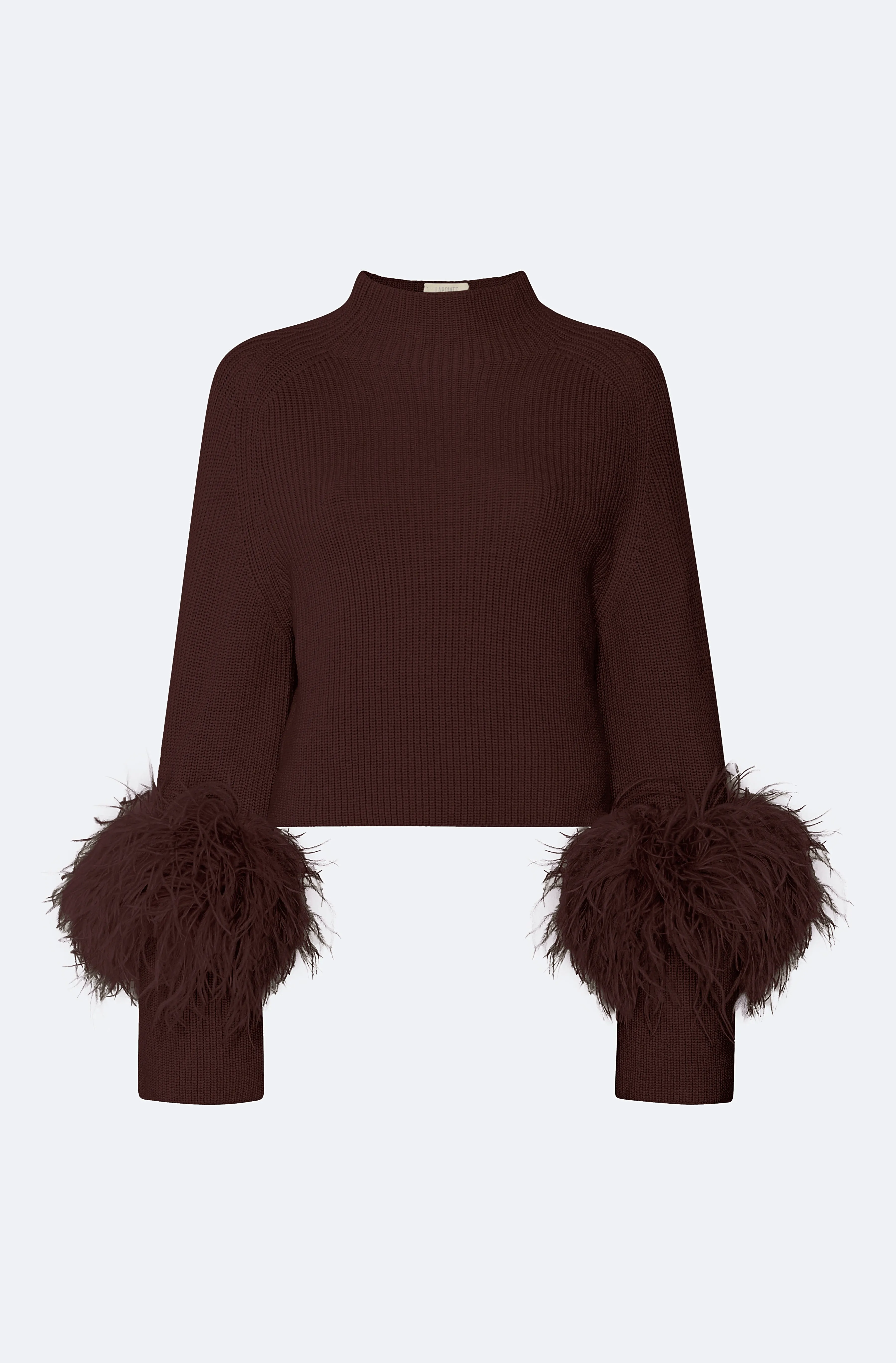 Merino Mock Neck Sweater With Feathers sold by LAPOINTE product image thumbnail 3