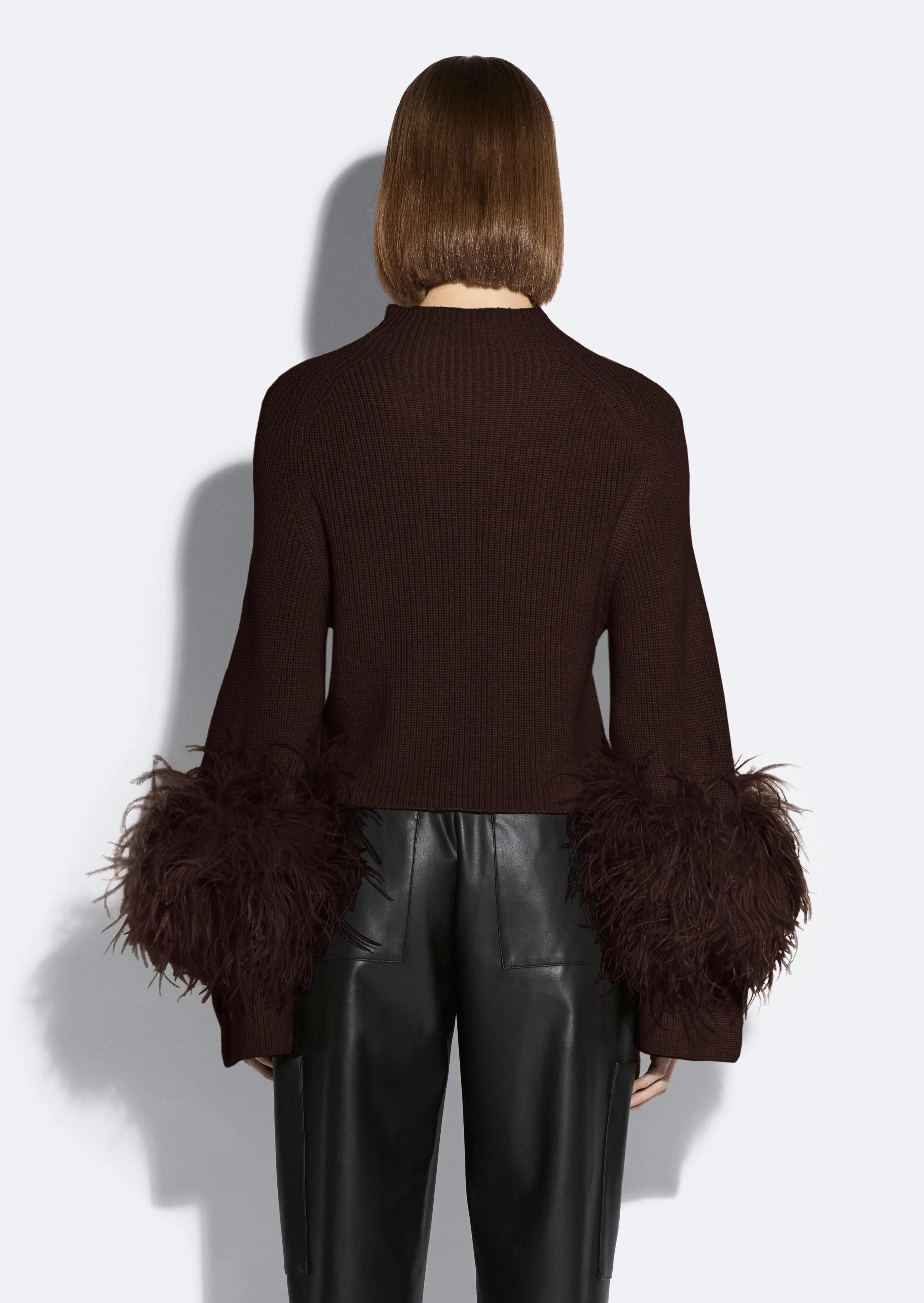 Merino Mock Neck Sweater With Feathers sold by LAPOINTE product image thumbnail 2