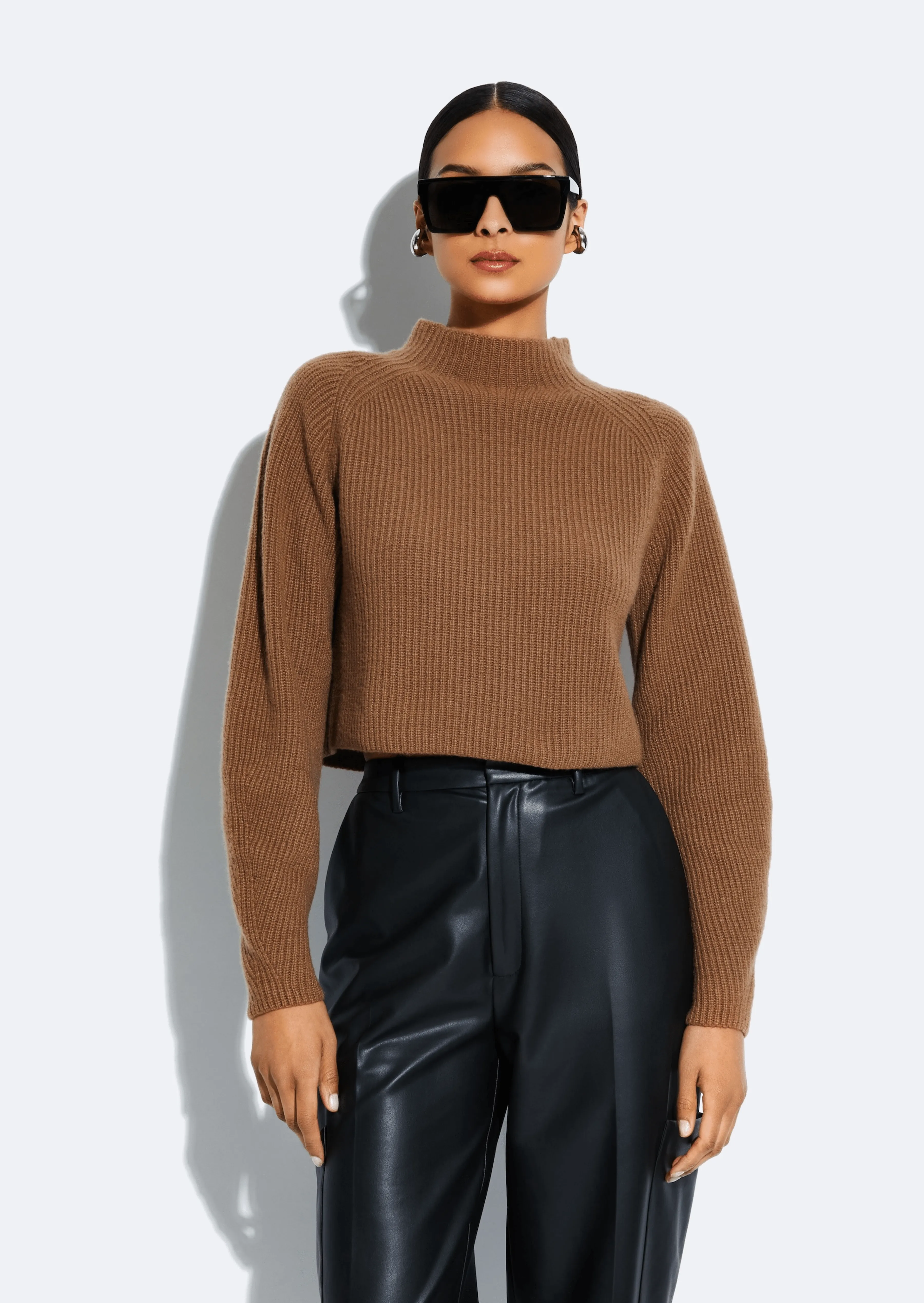 Cashmere Silk Cropped Raglan Sweater sold by LAPOINTE