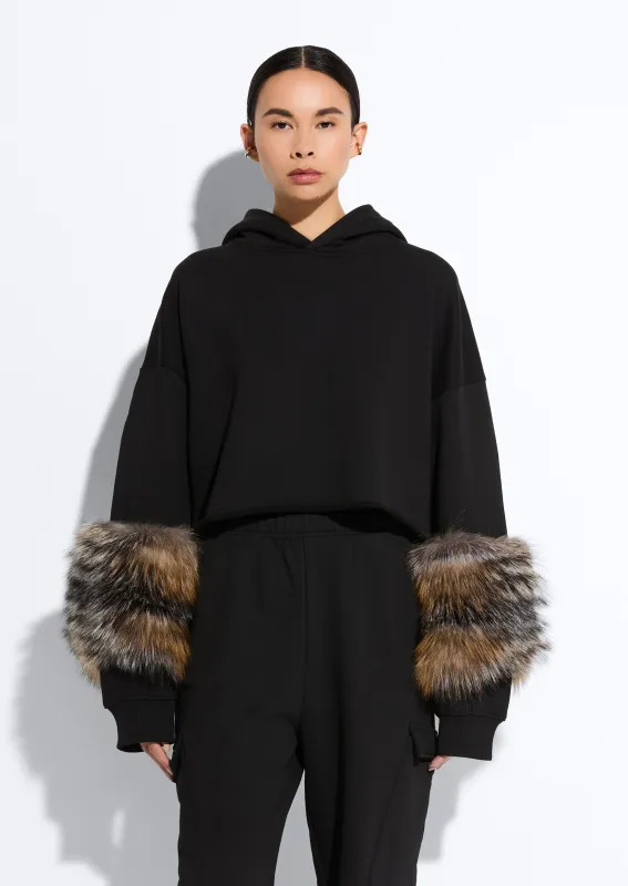 Cotton Sweatshirt With Fur made by LAPOINTE