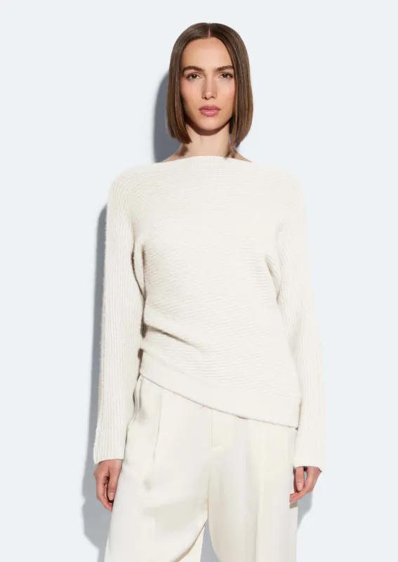 Cashmere Asymmetric Sweater made by LAPOINTE