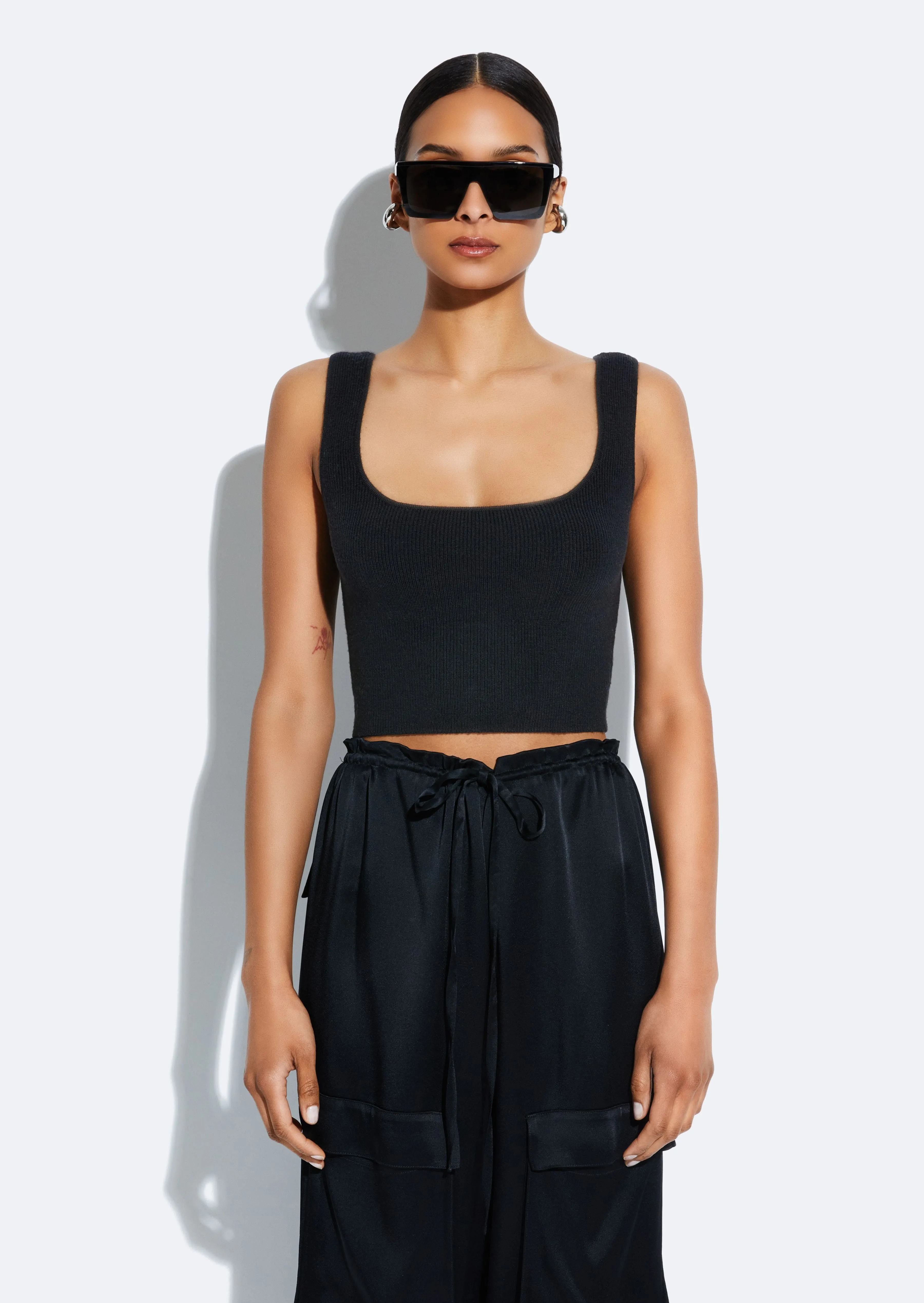 Merino Cropped Tank sold by LAPOINTE