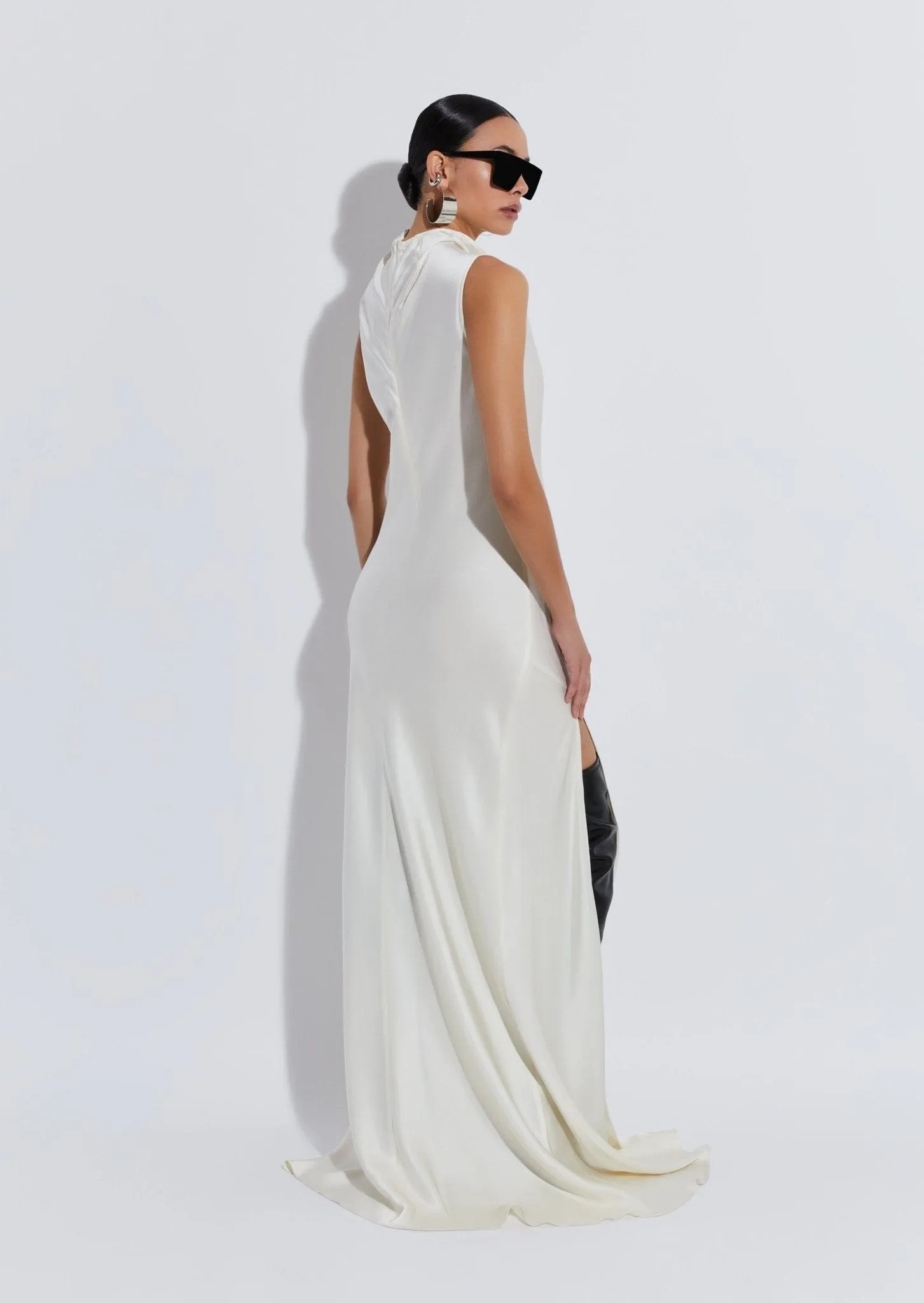 Satin Drape Neck Sleeveless Gown sold by LAPOINTE product image thumbnail 2