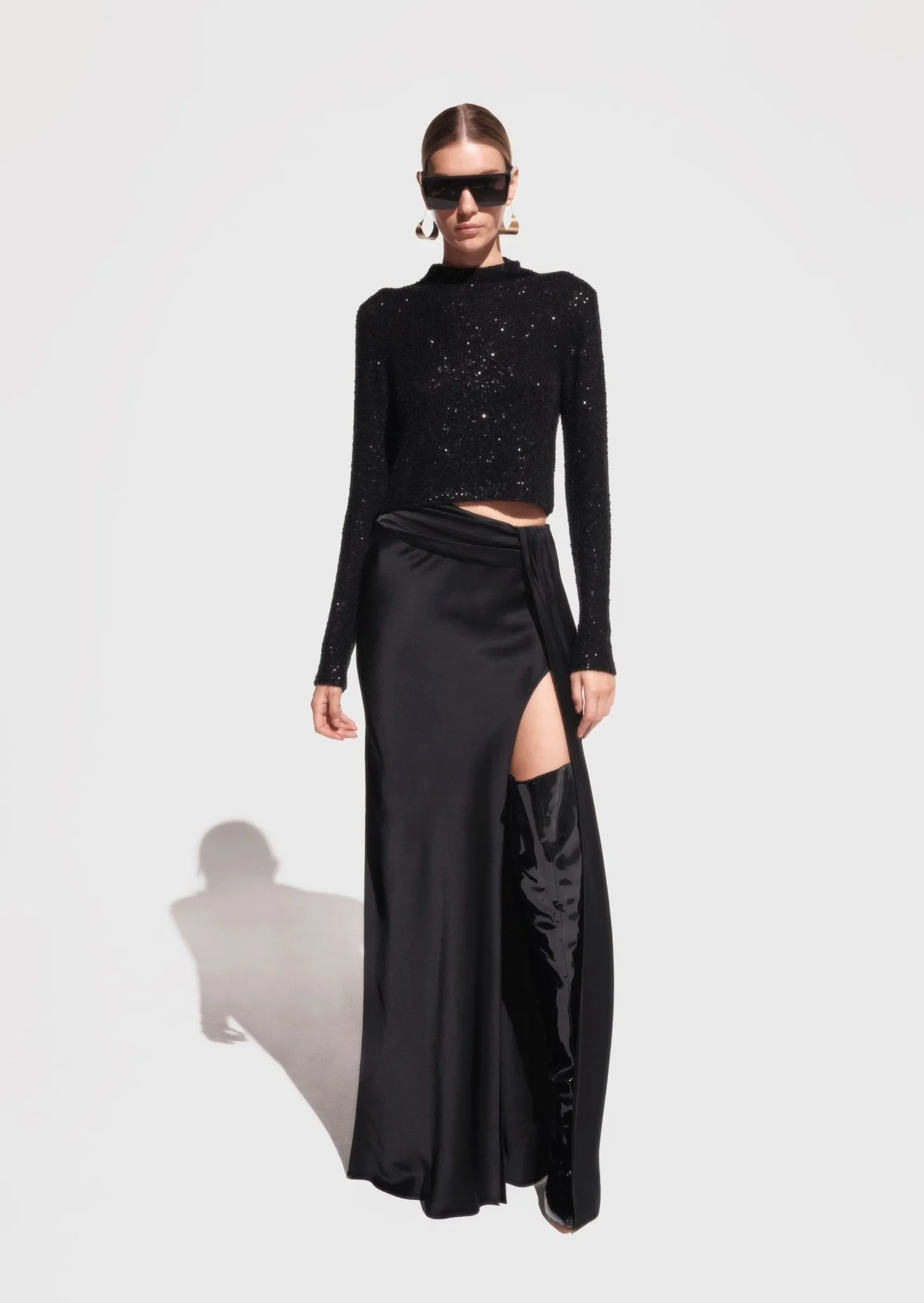 Sequin Cashmere Cropped Top sold by LAPOINTE product image thumbnail 2
