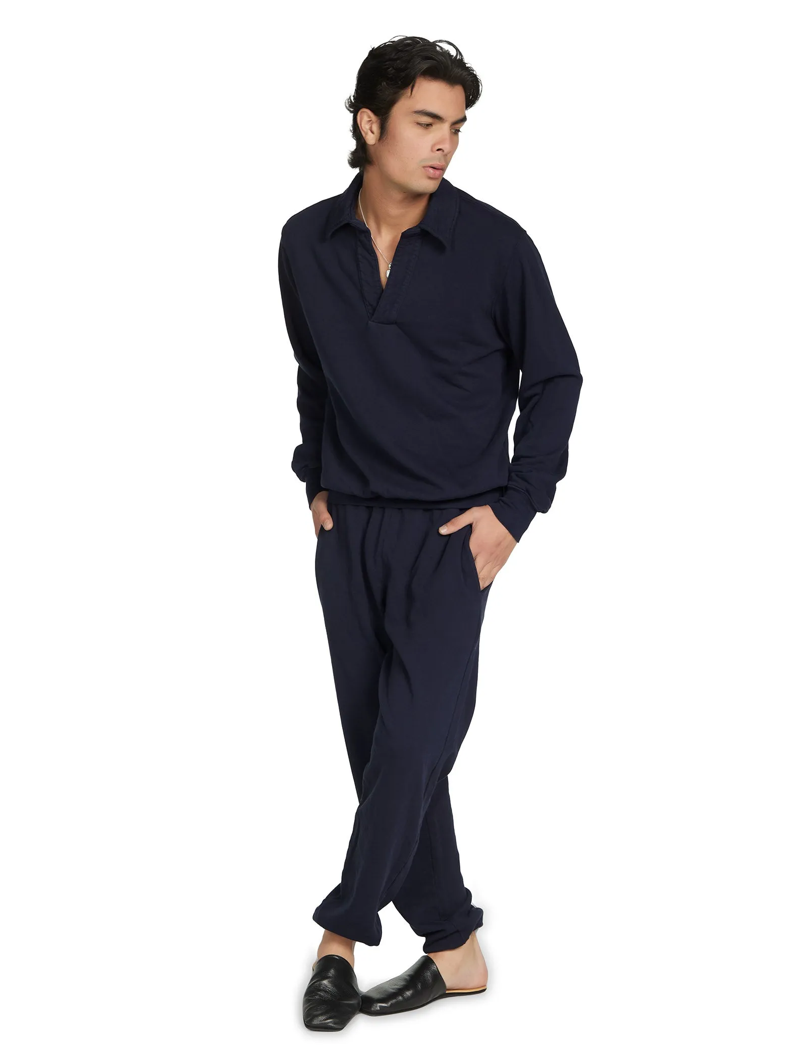 French Terry Banded Polo sold by LES TIEN product image thumbnail 2