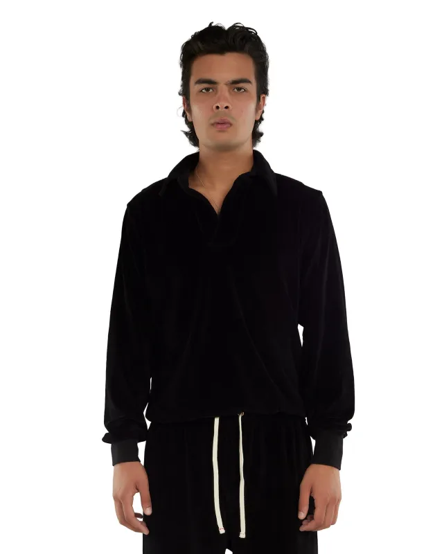 Velour Moto Back Polo made by LES TIEN