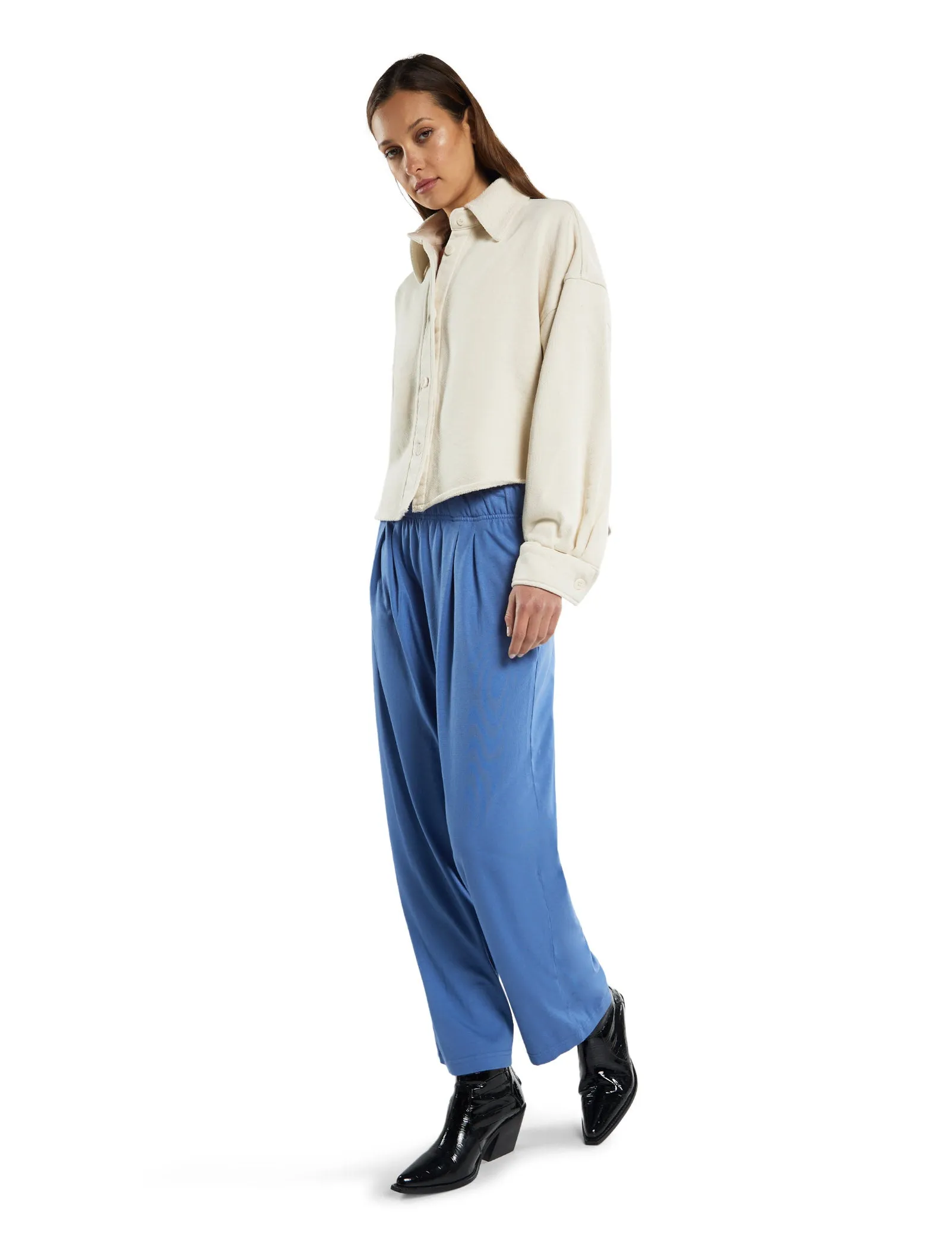 Phoebe Oversized Crop Button Up sold by LES TIEN product image thumbnail 4