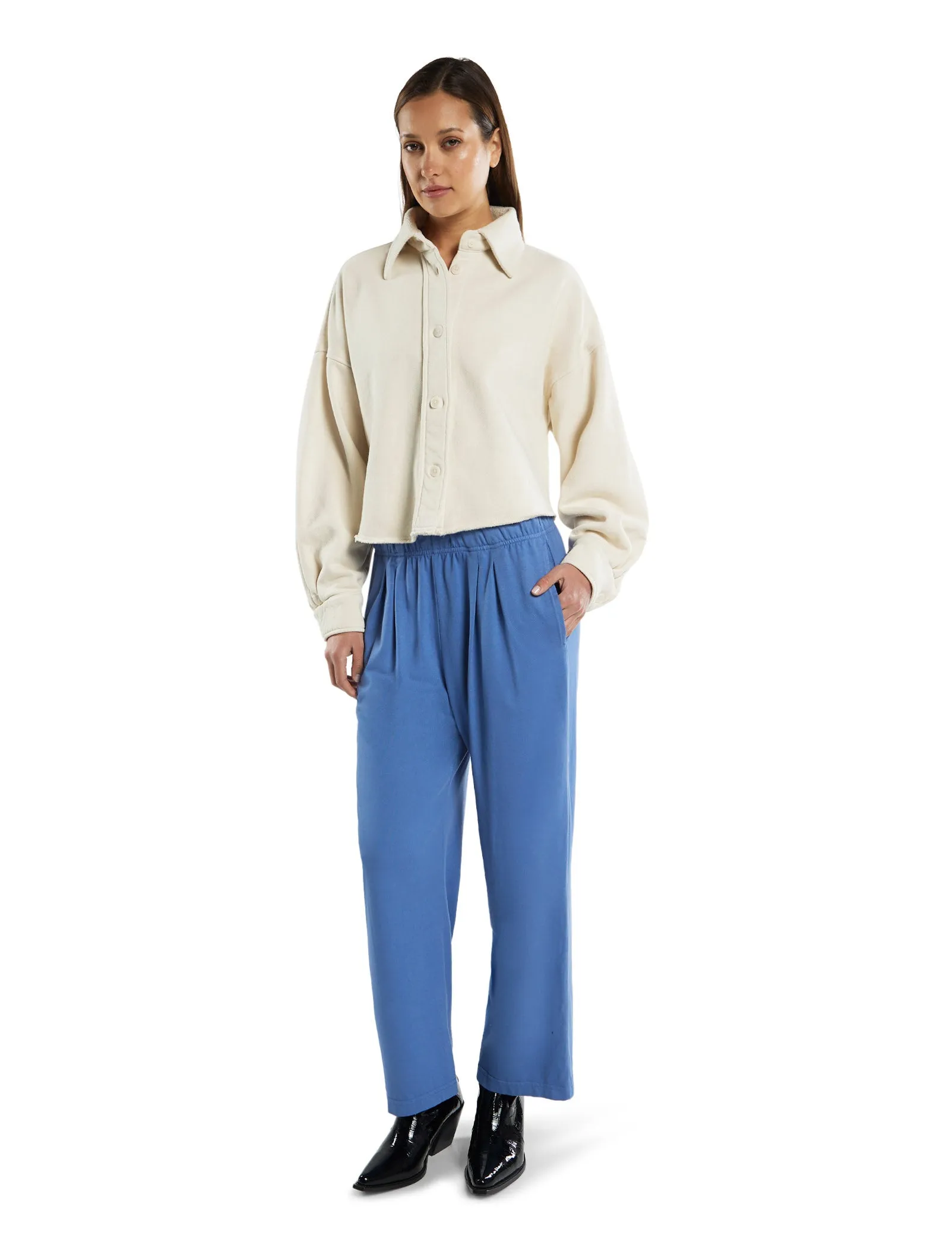Phoebe Oversized Crop Button Up sold by LES TIEN product image thumbnail 3