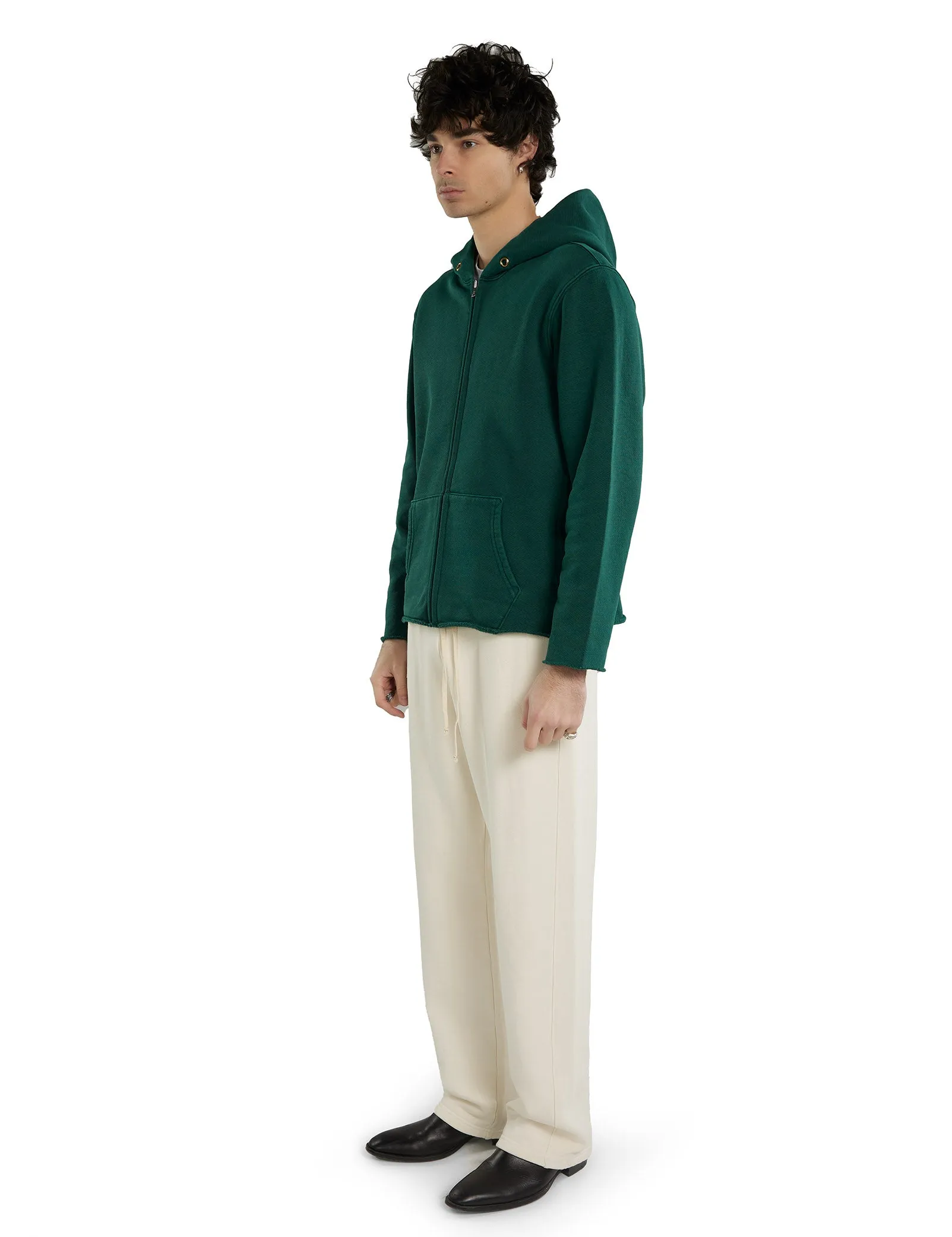 Heavyweight Raw Zip Hoodie sold by LES TIEN product image thumbnail 3