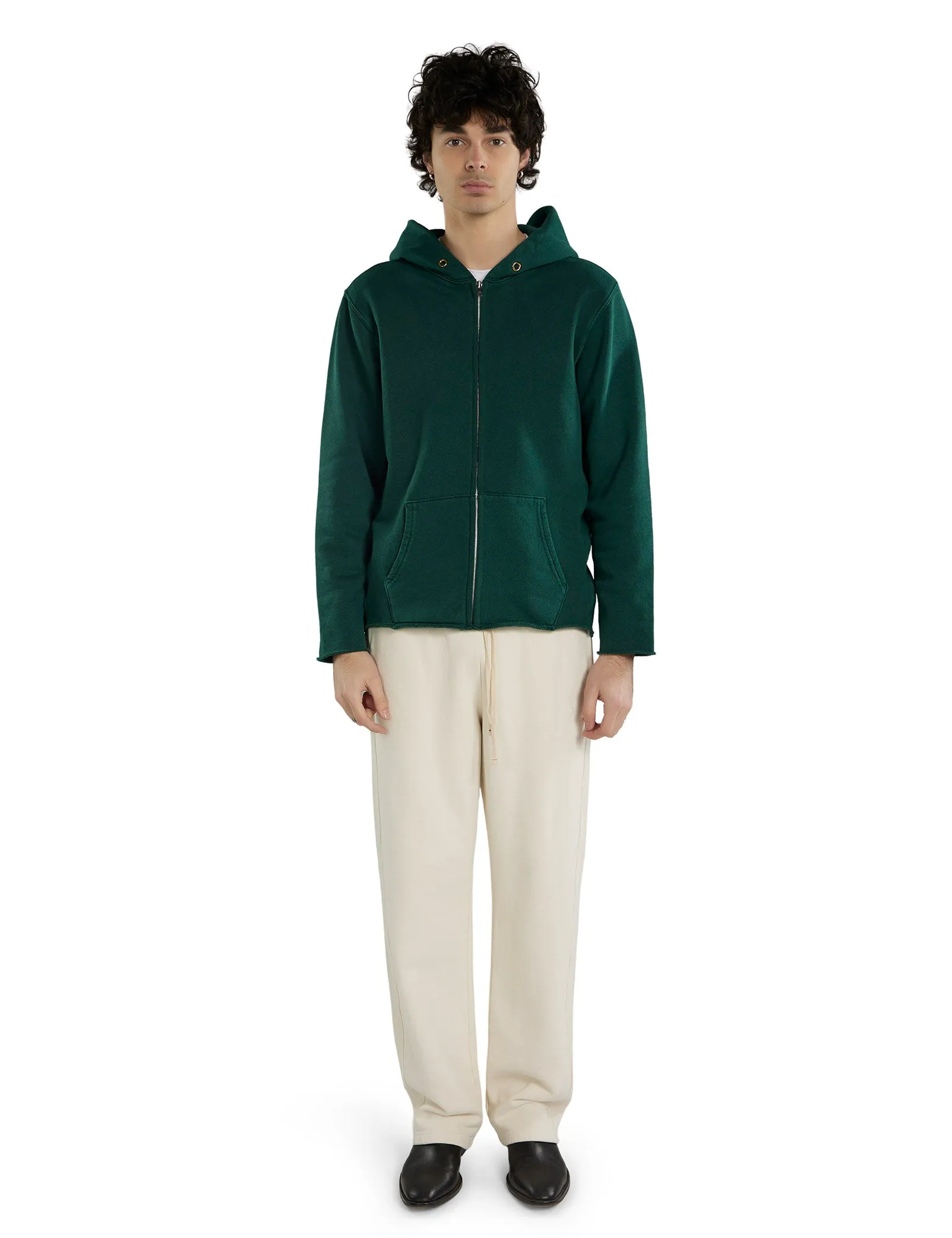 Heavyweight Raw Zip Hoodie sold by LES TIEN product image thumbnail 2
