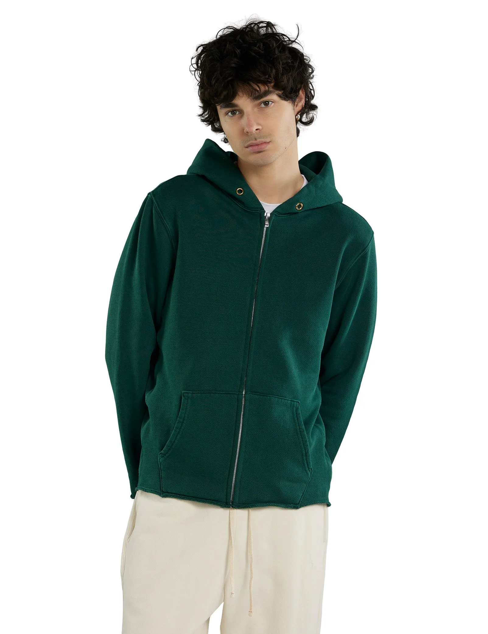 Heavyweight Raw Zip Hoodie sold by LES TIEN