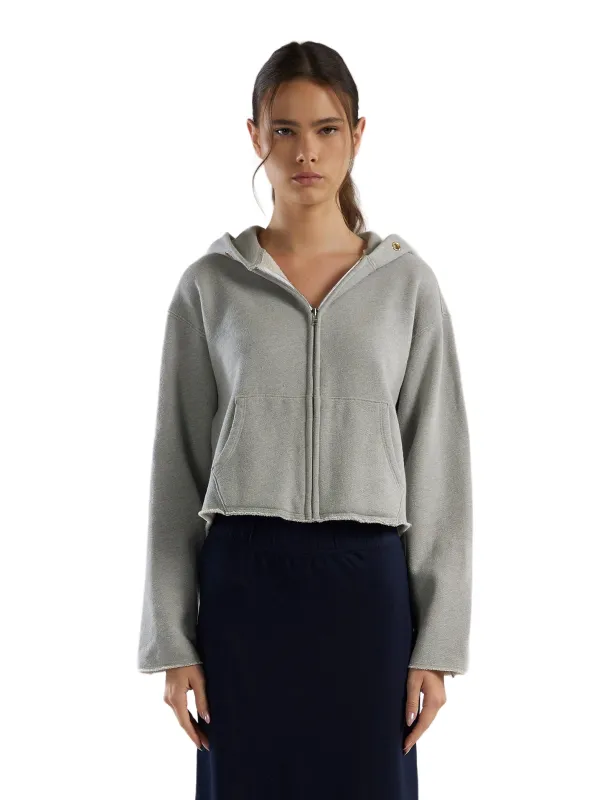 Rosa Raw Zip Hoodie made by LES TIEN