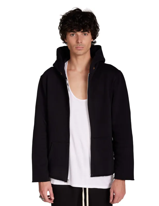 Heavyweight Raw Zip Hoodie made by LES TIEN