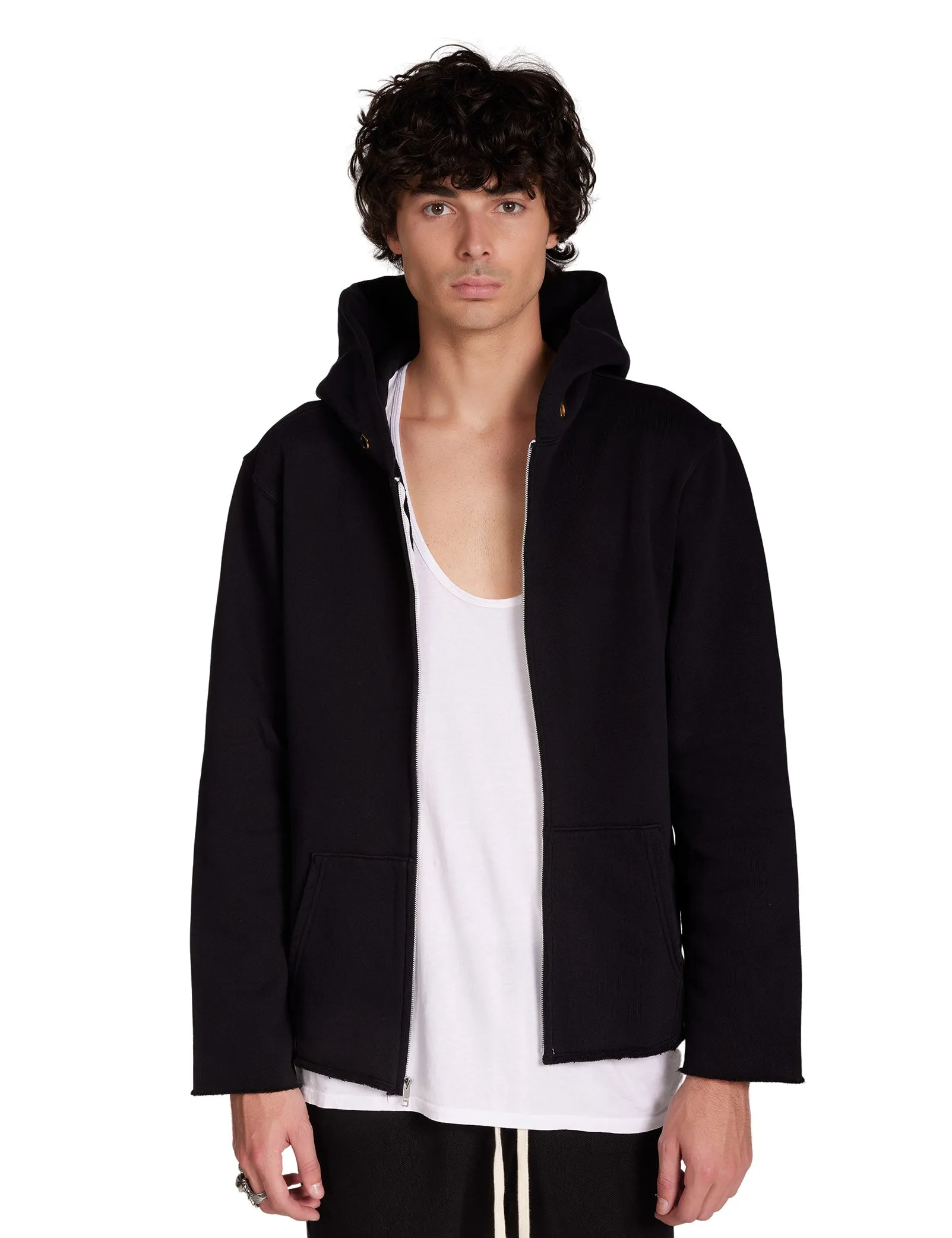 Heavyweight Raw Zip Hoodie sold by LES TIEN