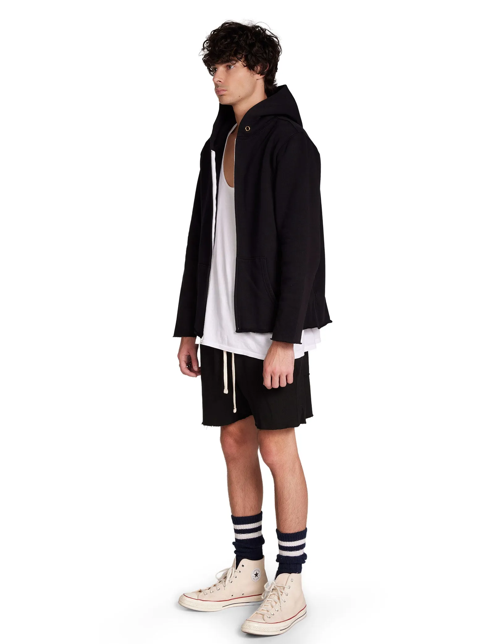 Heavyweight Raw Zip Hoodie sold by LES TIEN product image thumbnail 4