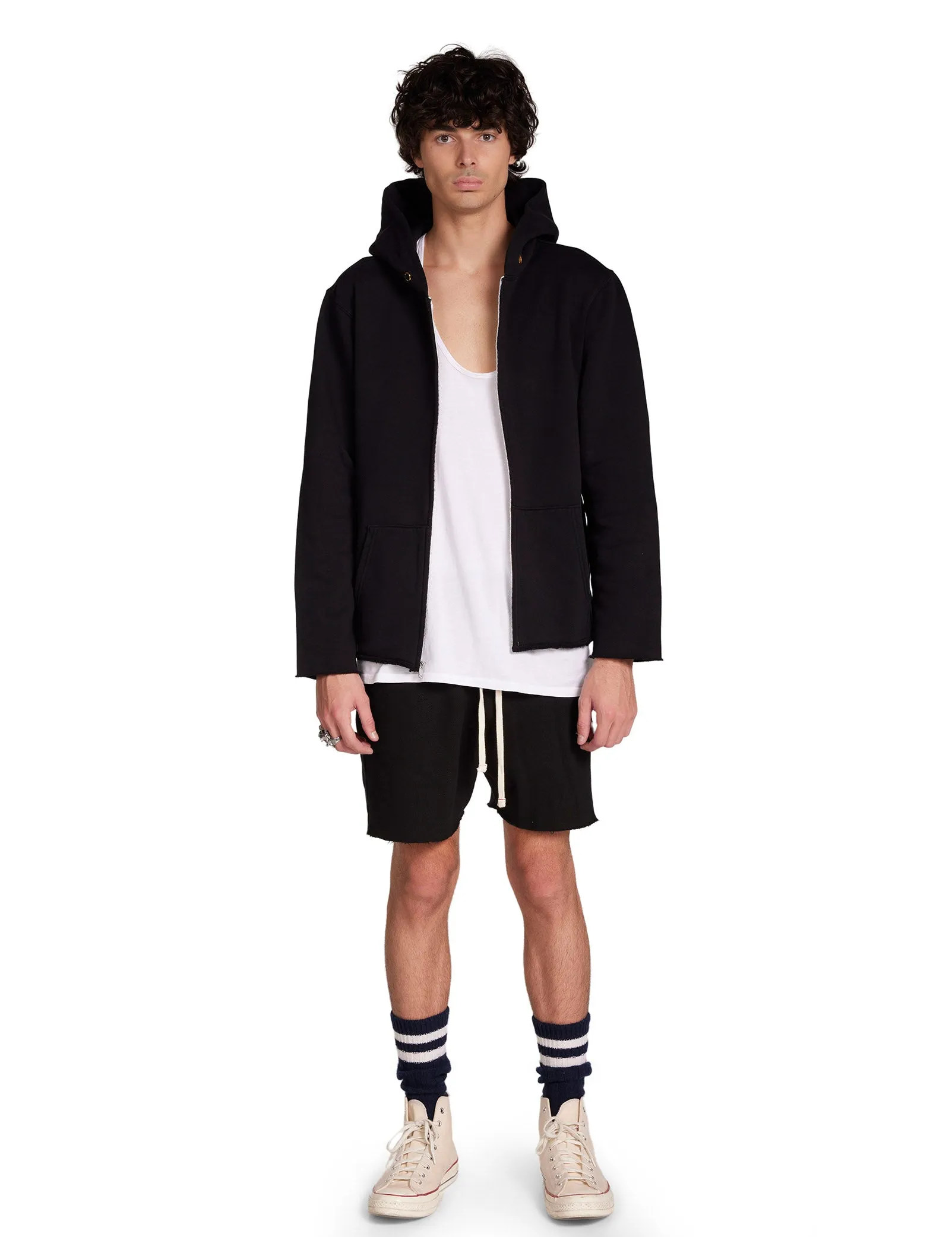 Heavyweight Raw Zip Hoodie sold by LES TIEN product image thumbnail 3
