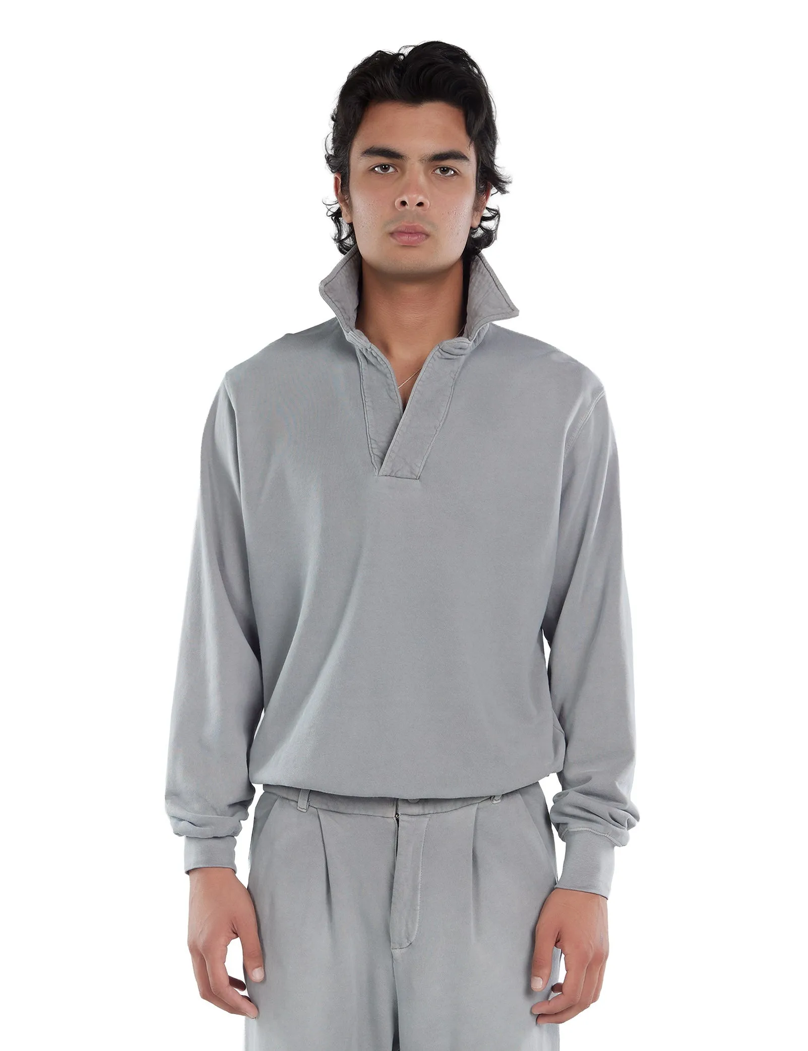 French Terry Banded Polo sold by LES TIEN