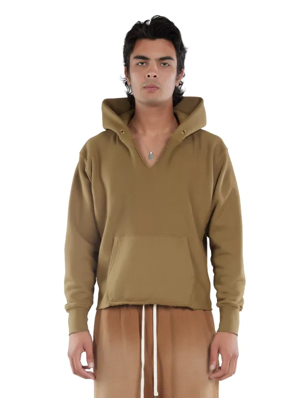 Heavyweight Raw Cropped Hoodie made by LES TIEN