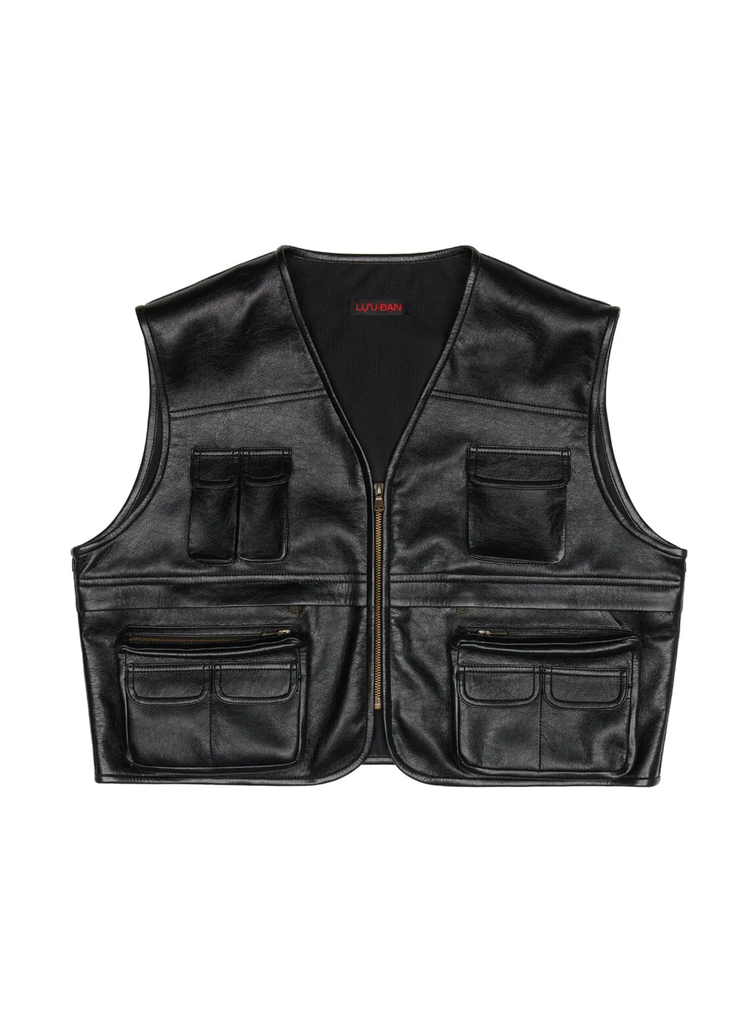 LEATHER CARGO VEST sold by LUU DAN