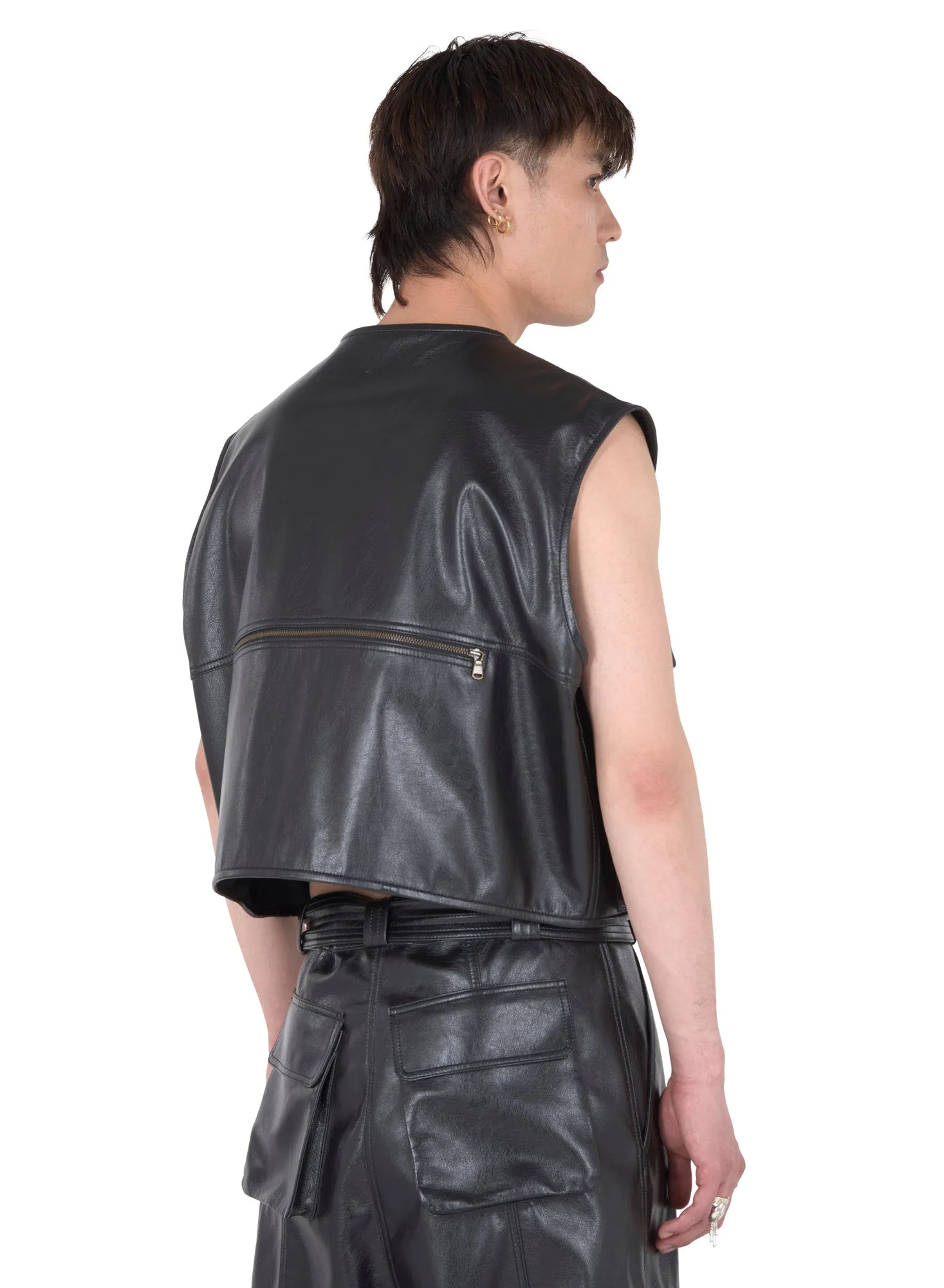 LEATHER CARGO VEST sold by LUU DAN product image thumbnail 5