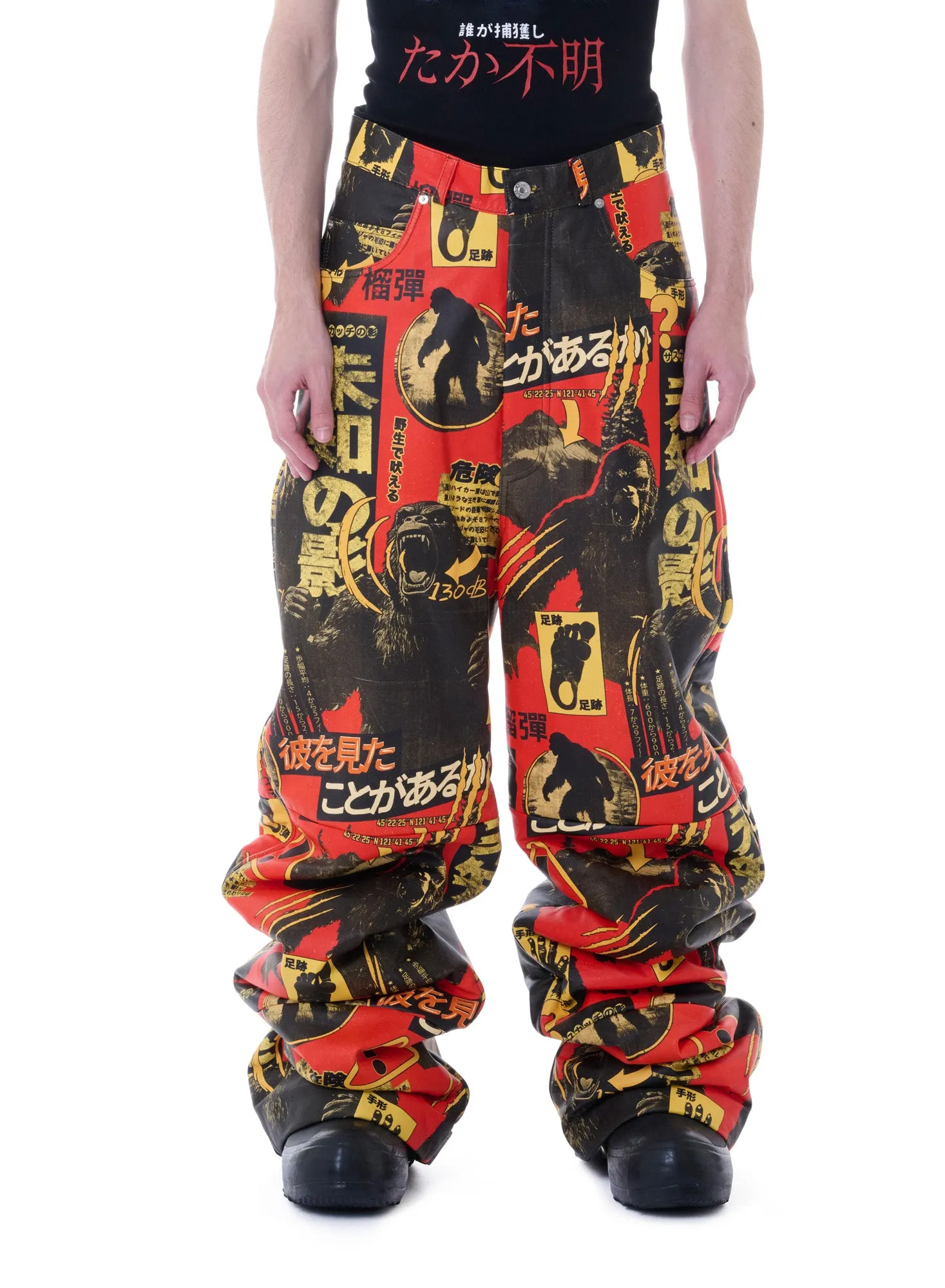 STACKED LEATHER PANTS sold by LUU DAN product image thumbnail 3