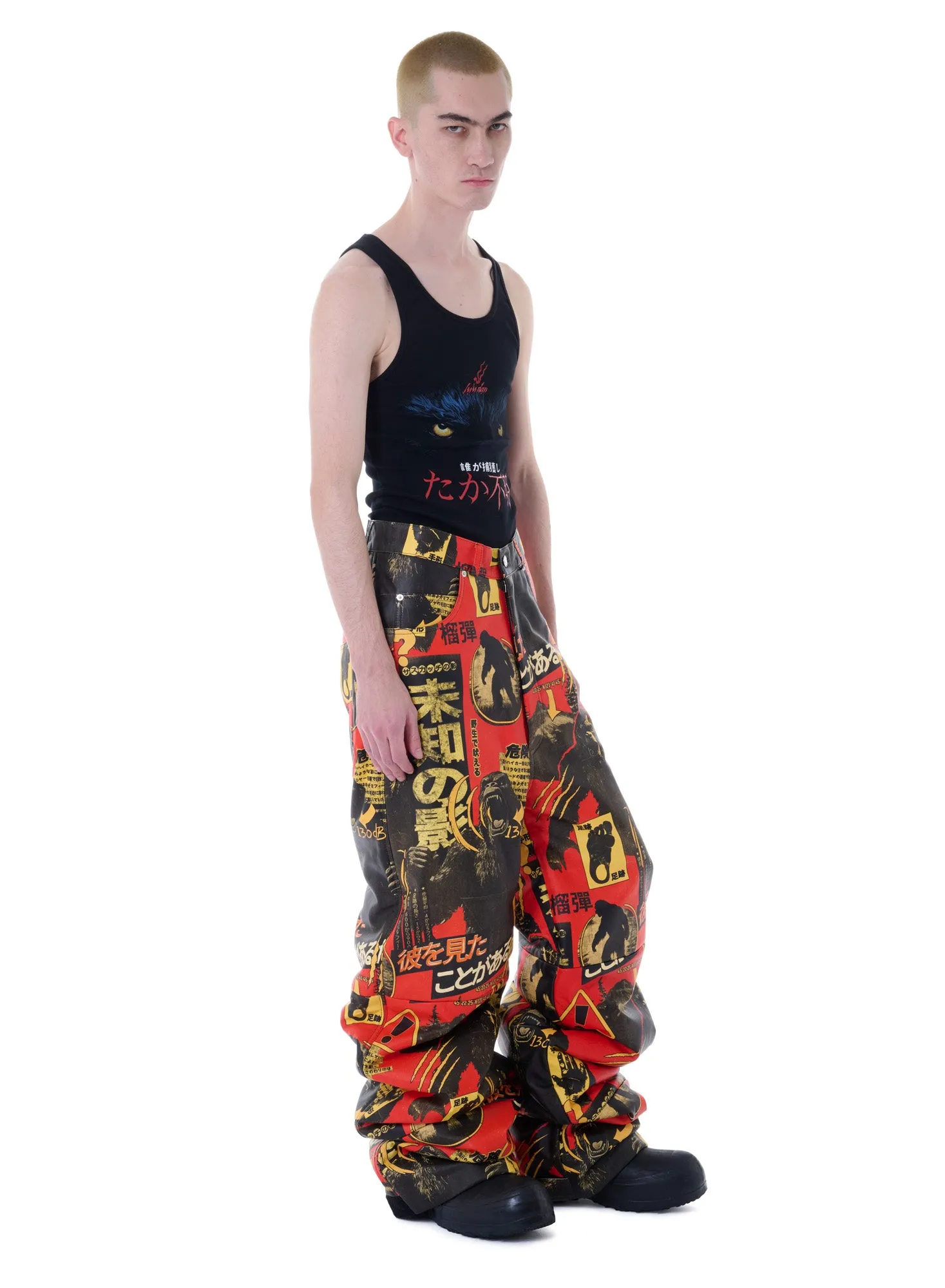 STACKED LEATHER PANTS sold by LUU DAN product image thumbnail 2
