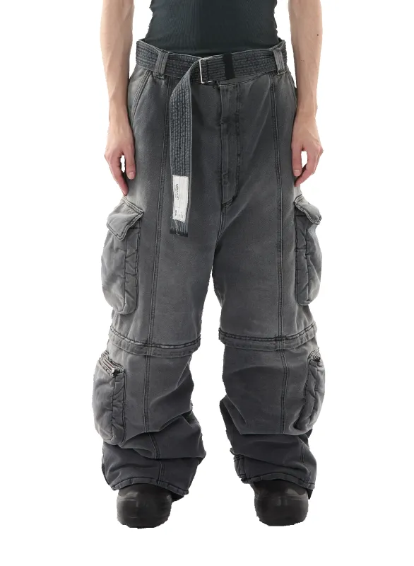 WADDED CARGO JEANS made by LUU DAN