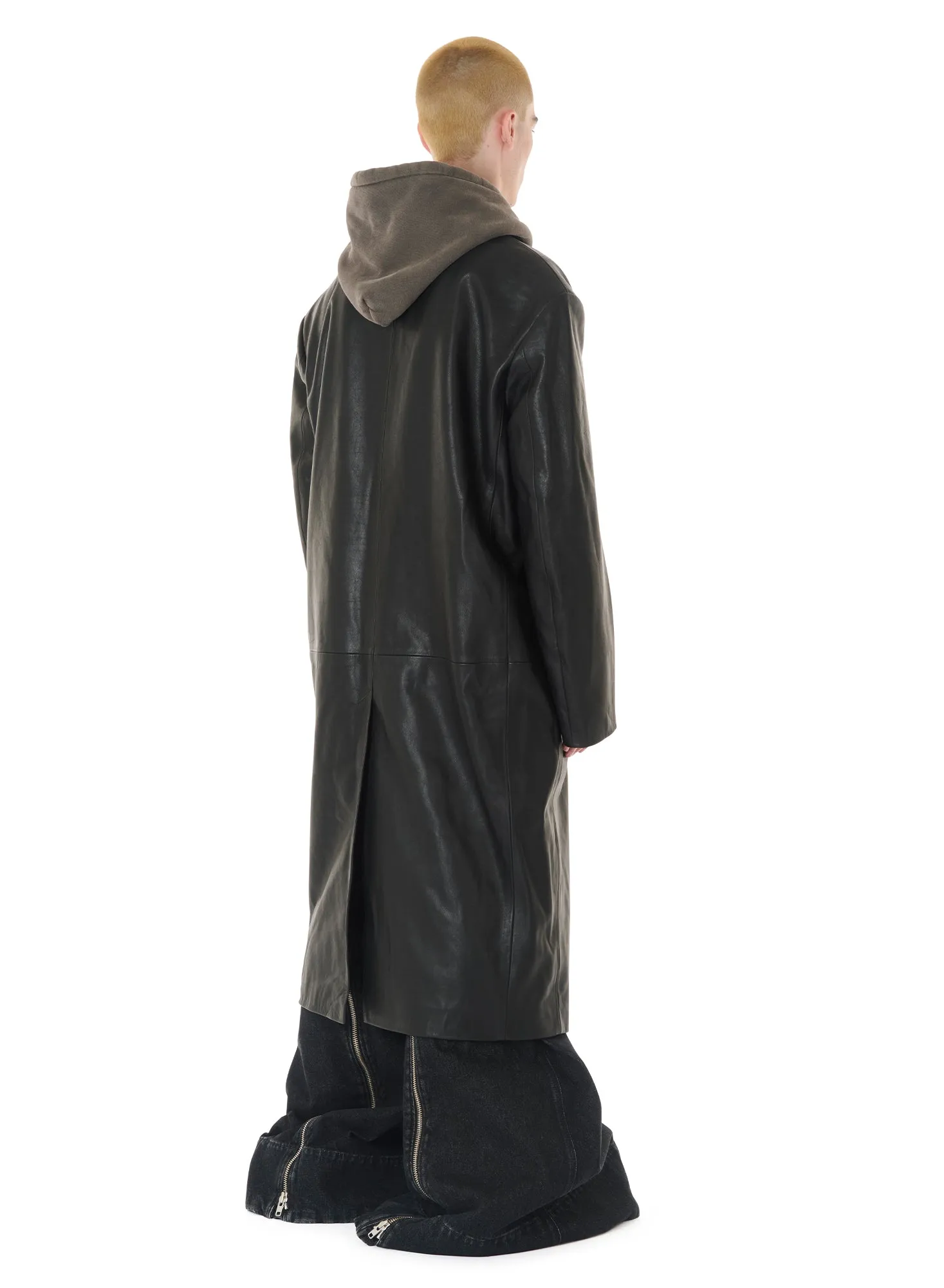 LEATHER CROMBIE COAT sold by LUU DAN product image thumbnail 3