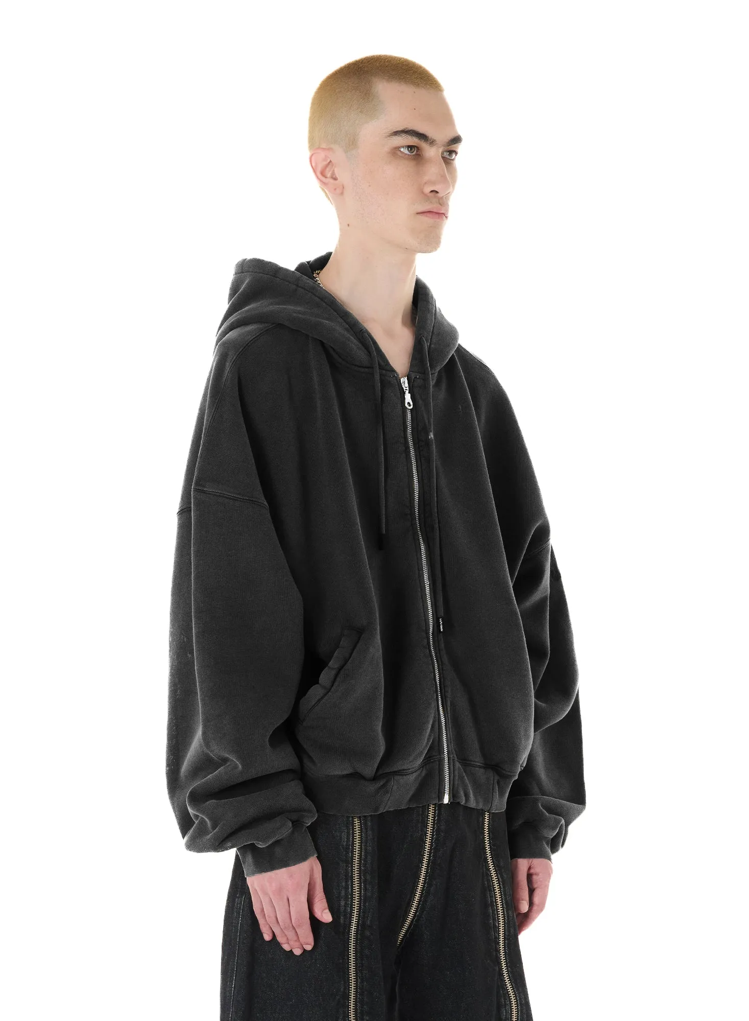 WASHED ZIP HOODIE sold by LUU DAN product image thumbnail 3