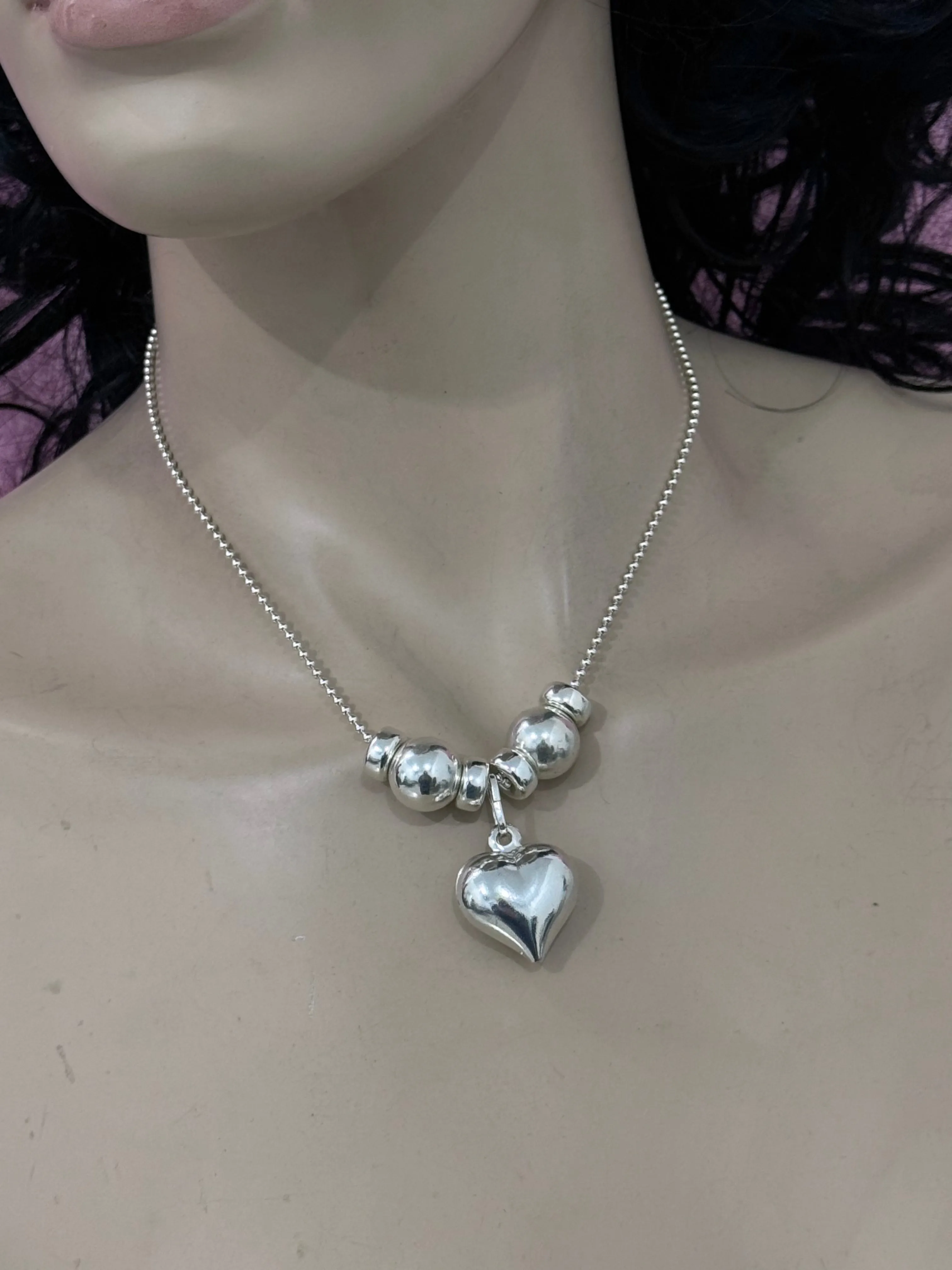 HEART BEAD BALL NECKLACE sold by MARTINE ALI product image thumbnail 2