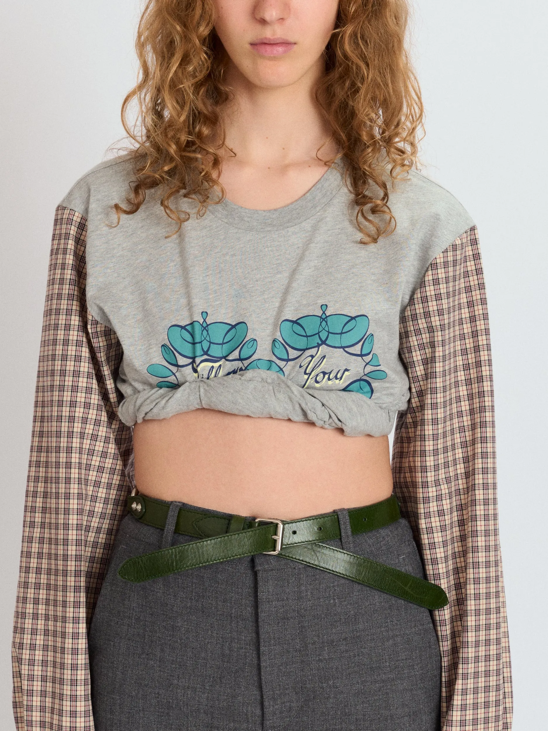 Cropped T-Shirt with Shirting Sleeves sold by Meryll Rogge product image thumbnail 4