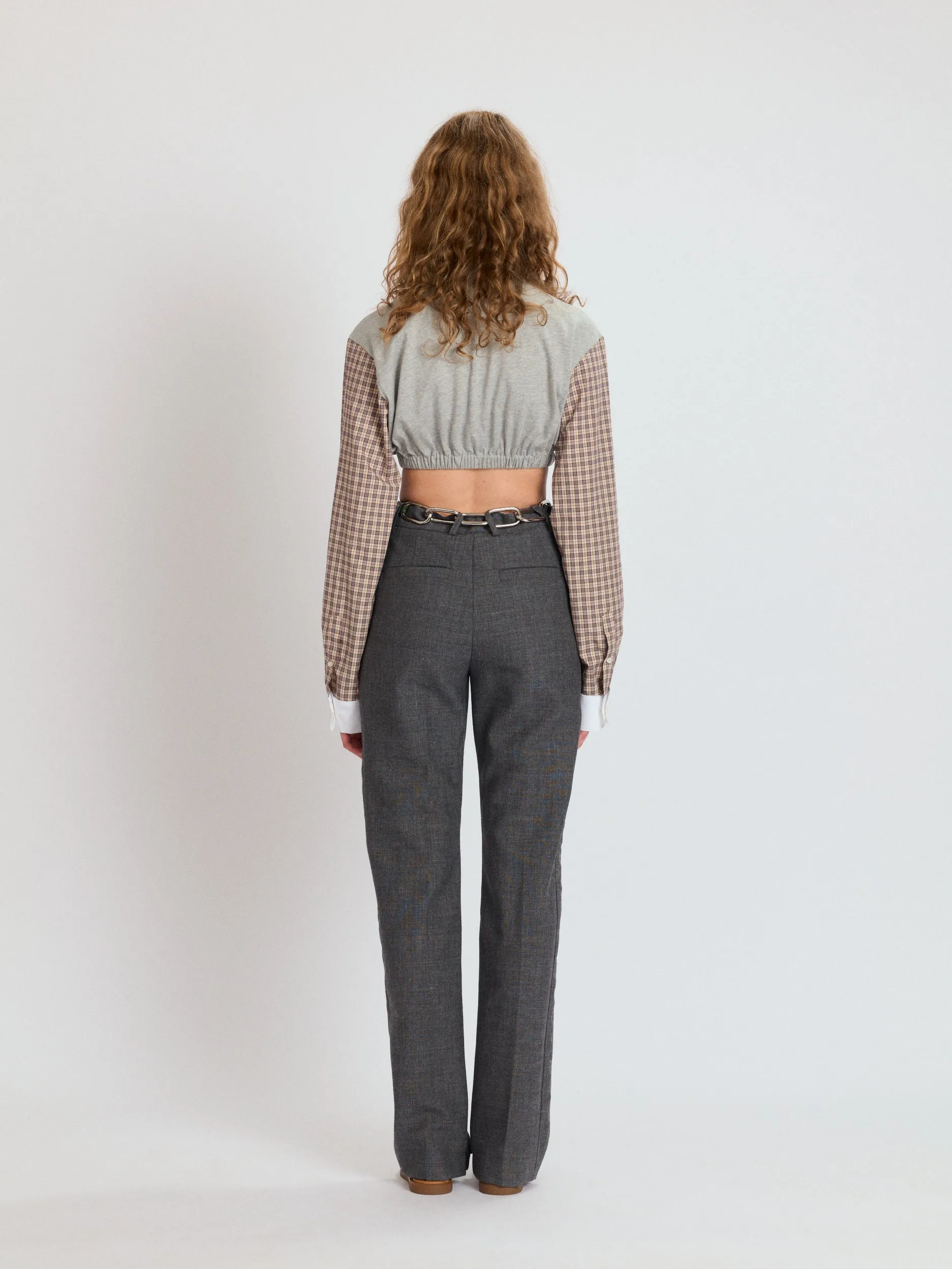 Cropped T-Shirt with Shirting Sleeves sold by Meryll Rogge product image thumbnail 5