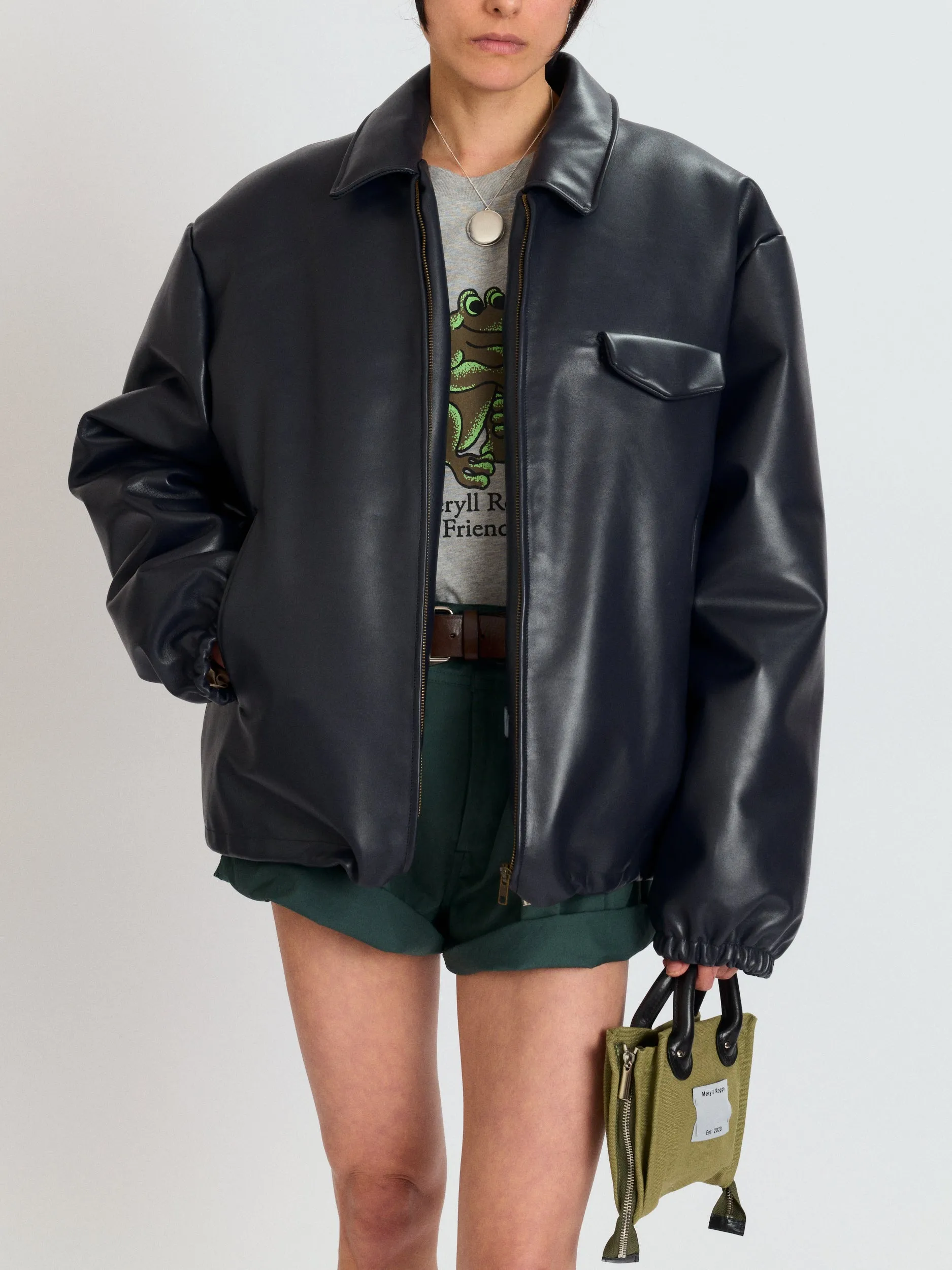Leather Bomber Jacket sold by Meryll Rogge product image thumbnail 2