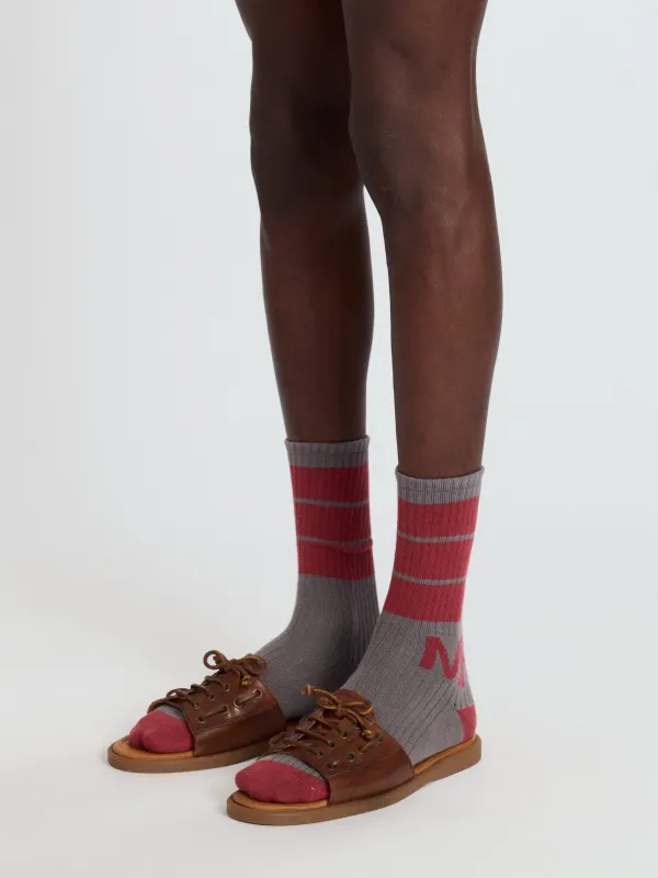 Pack of Three Striped Logo Socks made by Meryll Rogge