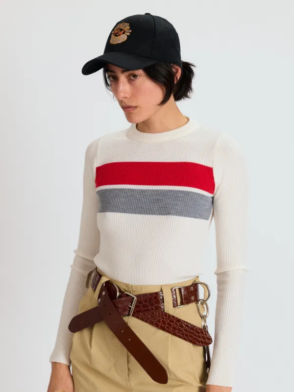 Striped Rib Knit Top made by Meryll Rogge
