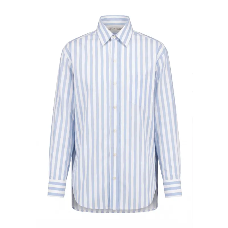 Pablo Exaggerated Unlined Lightweight Stripe Cotton Shirt made by Meta Campania Collective