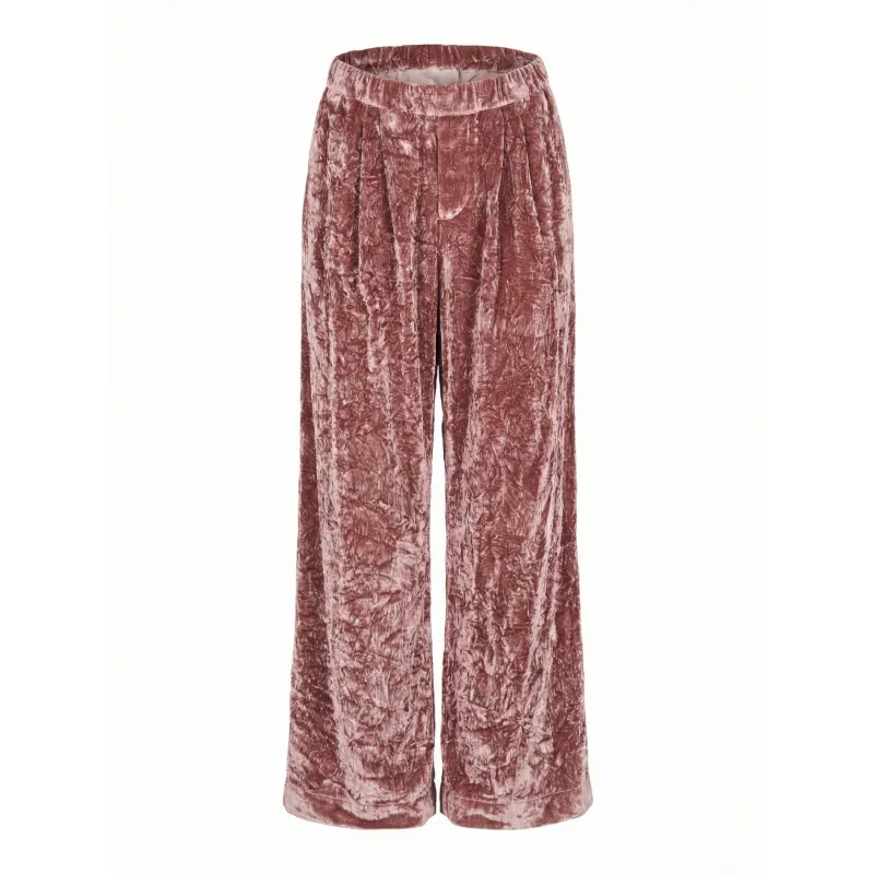 Trace Pleated Crushed Velvet Drawstring Trousers made by Meta Campania Collective