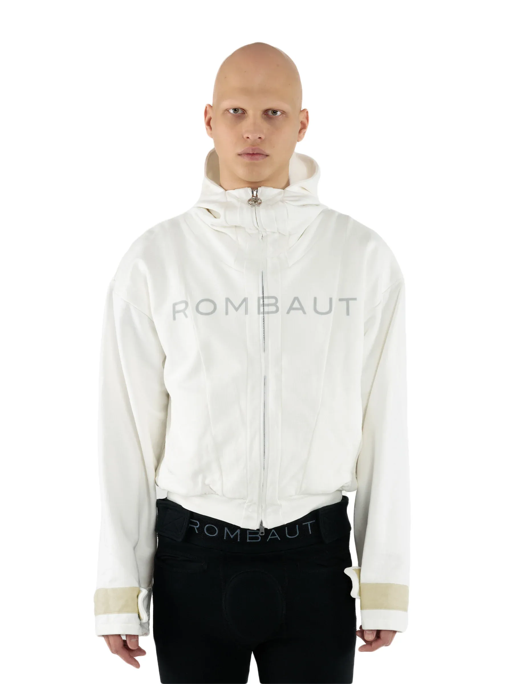 ZIPPER HOODIE White sold by ROMBAUT