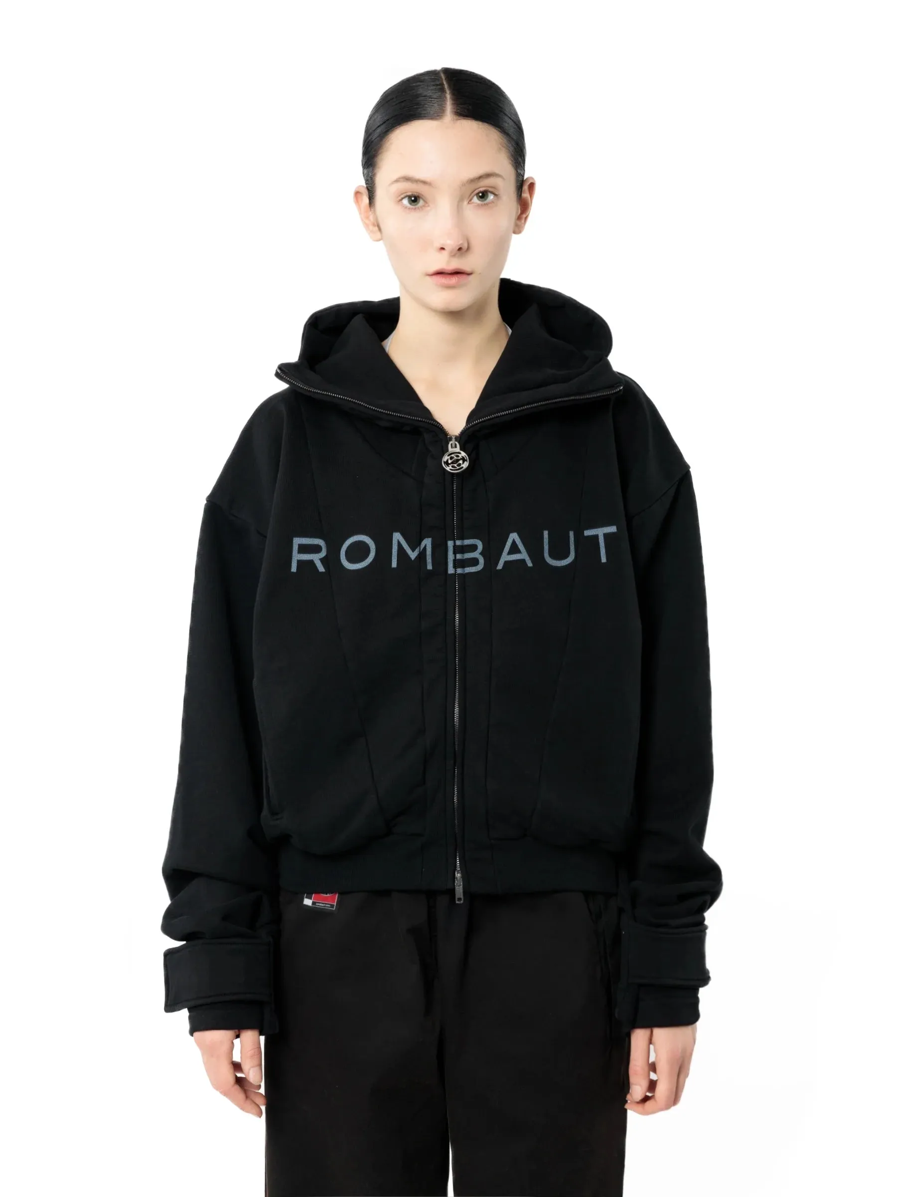 ZIPPER HOODIE Black sold by ROMBAUT
