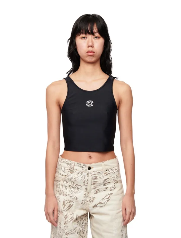 CROPPED TANK TOP Black made by ROMBAUT