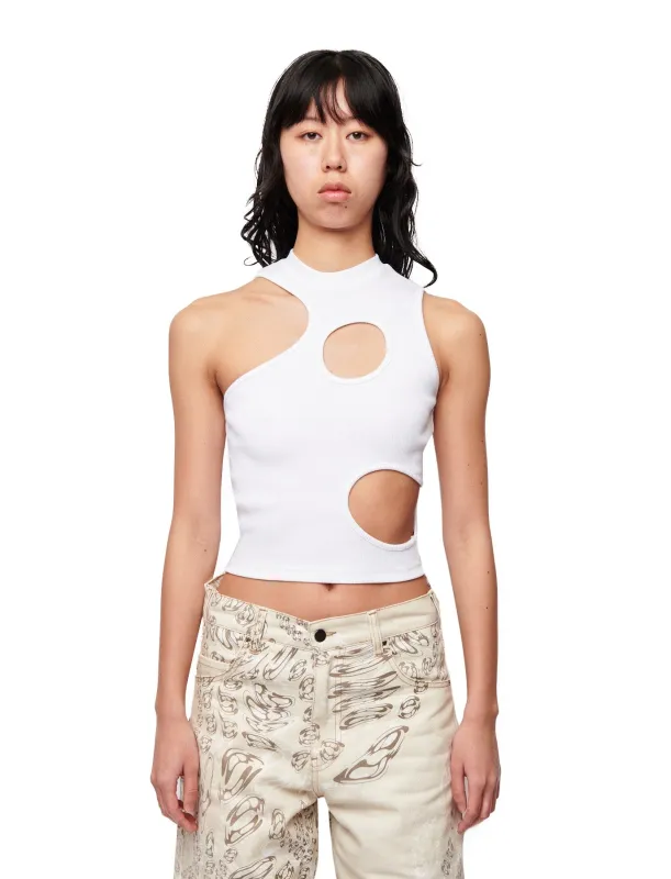 CELL TANK TOP Organic White made by ROMBAUT