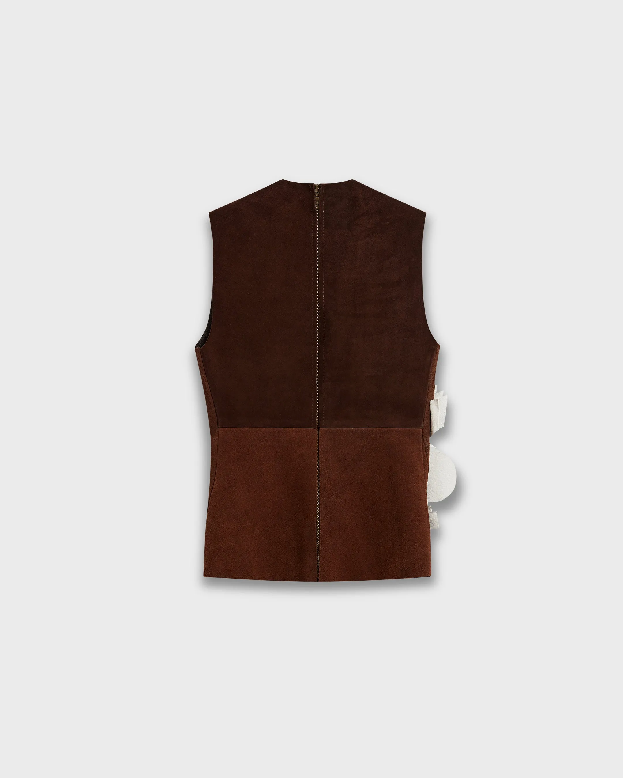 Patch Vest in Brown Suede sold by Stefan Cooke product image thumbnail 2