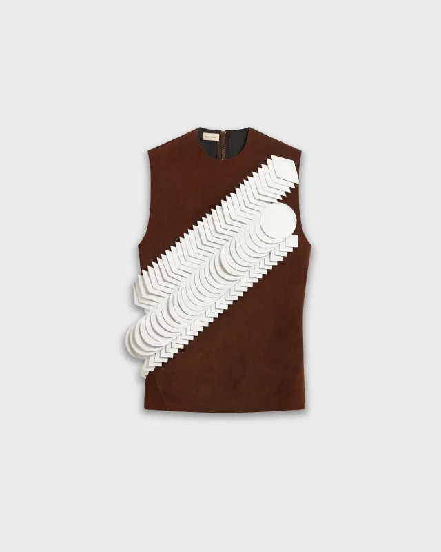 Patch Vest in Brown Suede made by Stefan Cooke